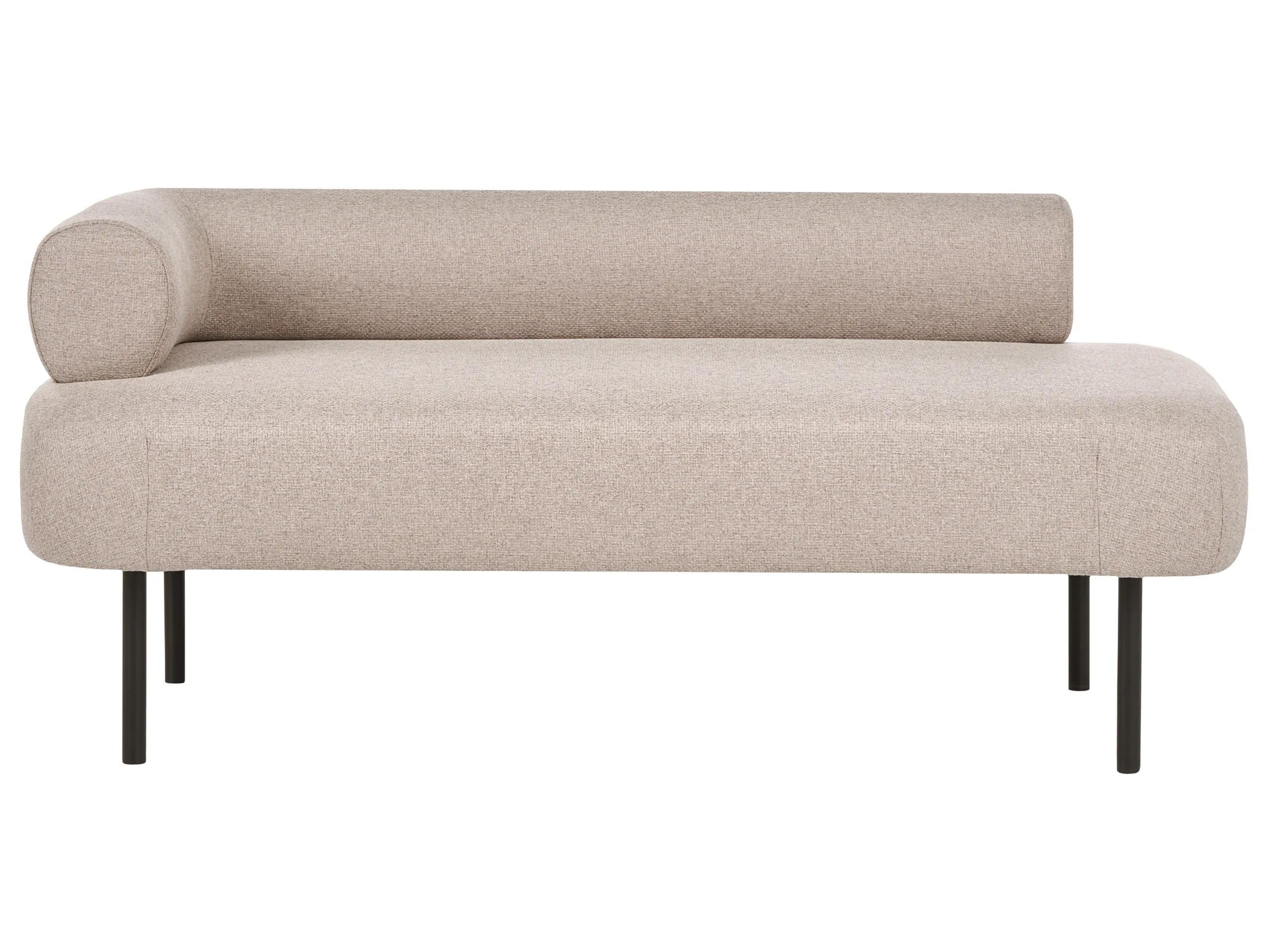 Left-Hand Chaise Longue MIRMANDE Fabric Light Brown