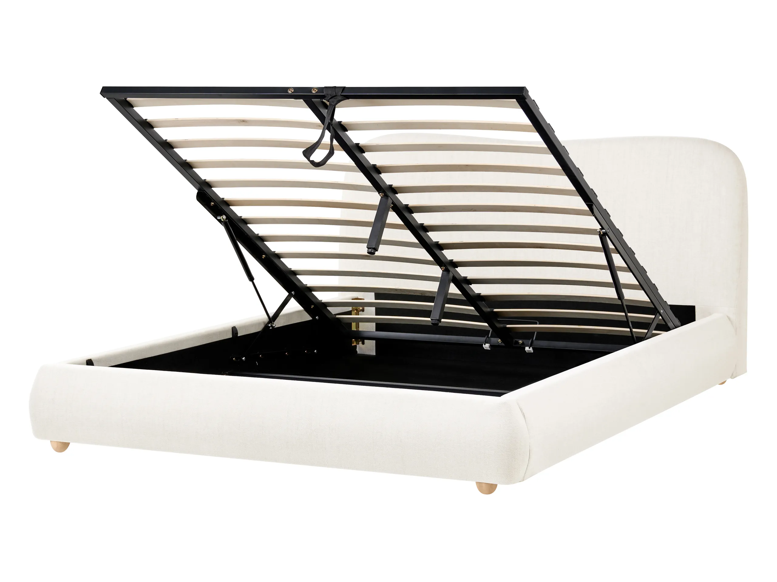 Ottoman Bed Fabric BLAGNAC 140 x 200 cm (EU Double) Off-White