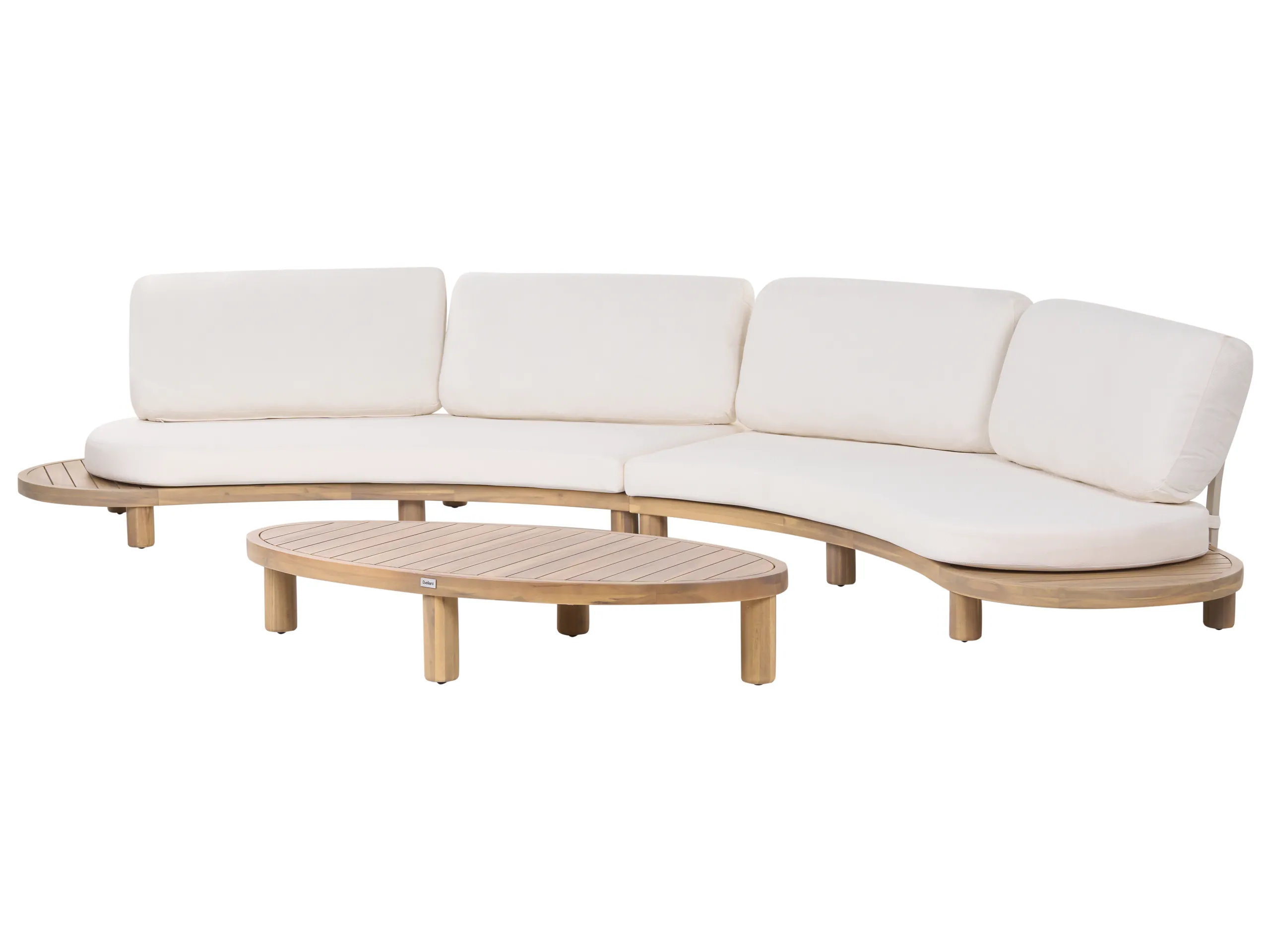 Garden Sofa with Table 4 Seater NUMANA Acacia Wood Off-White