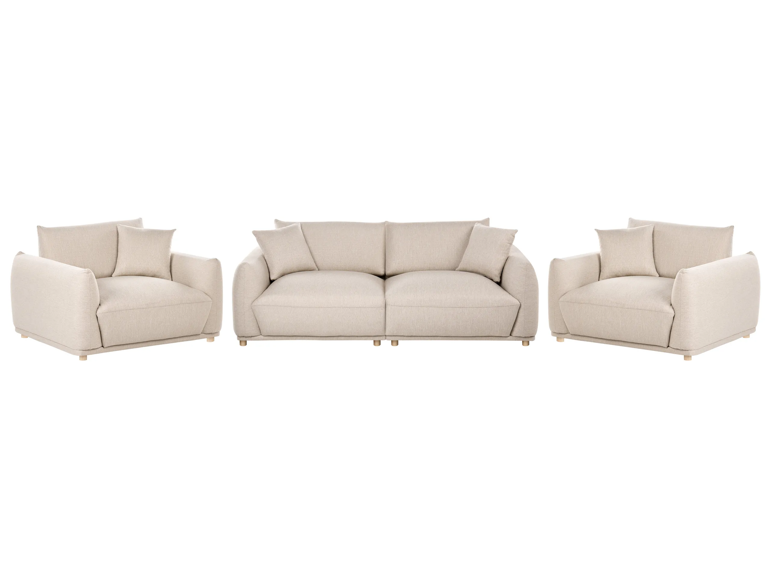 Conjunto de sala de estar 5 plazas JUBEK Terciopelo Beige