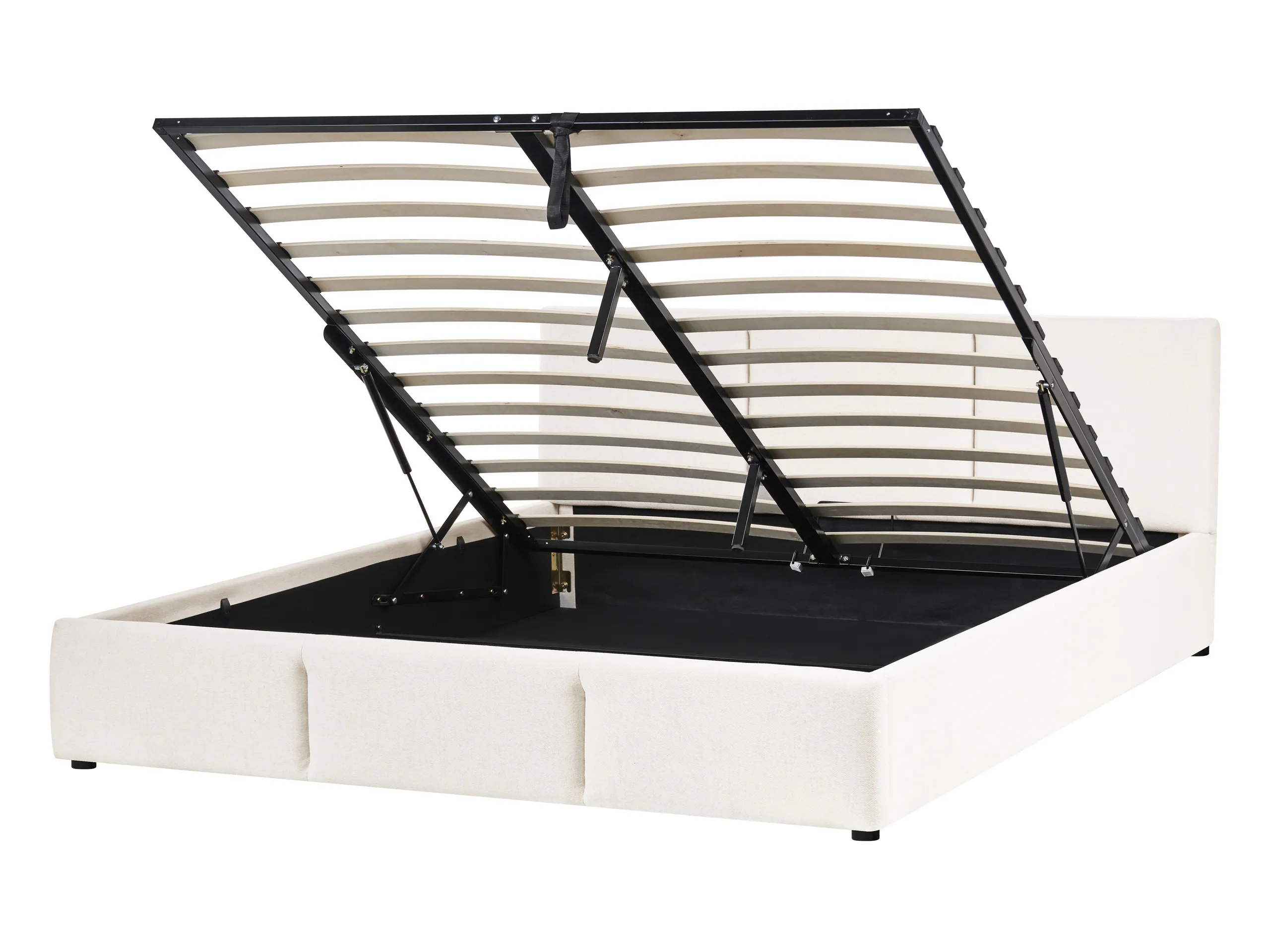 Ottoman Bed Fabric BOUSSE 140 x 200 cm (EU Double) Off-White