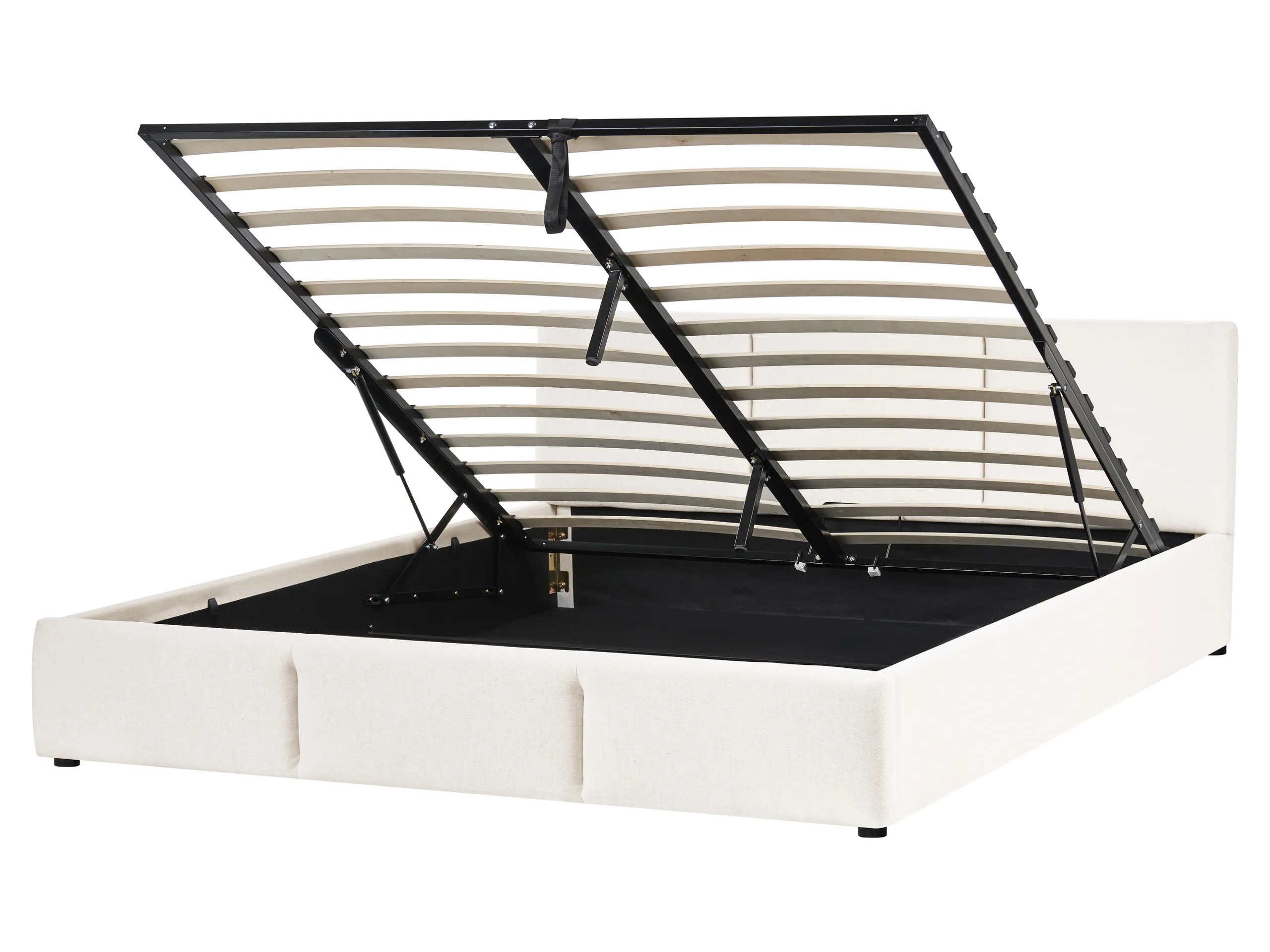Ottoman Bed Fabric BOUSSE 160 x 200 cm (EU King Size) Off-White