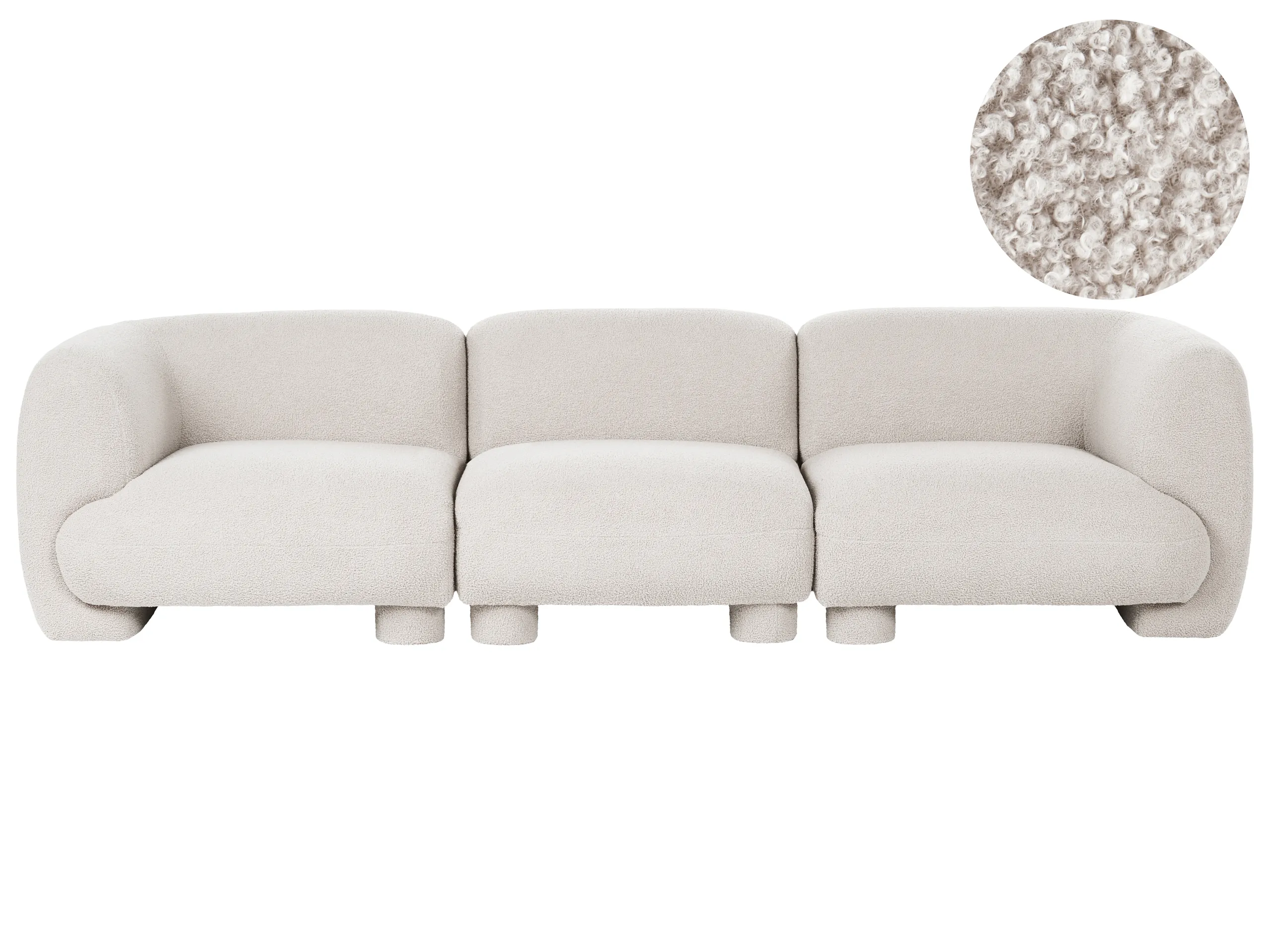 Modular Sofa 3 Seater MJALBI Boucle Off-White