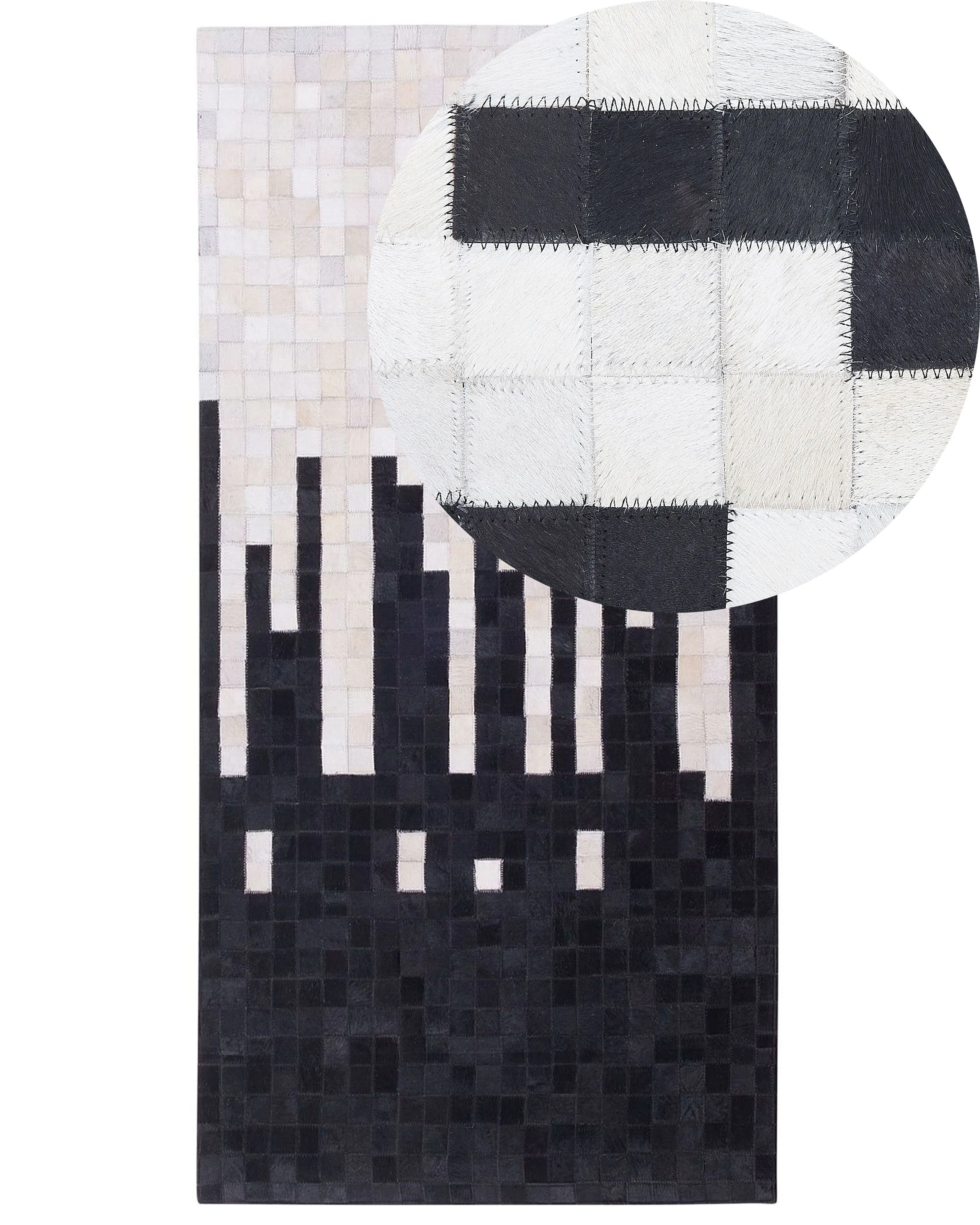 Rug BOLU Black 80 x 150 cm Leather