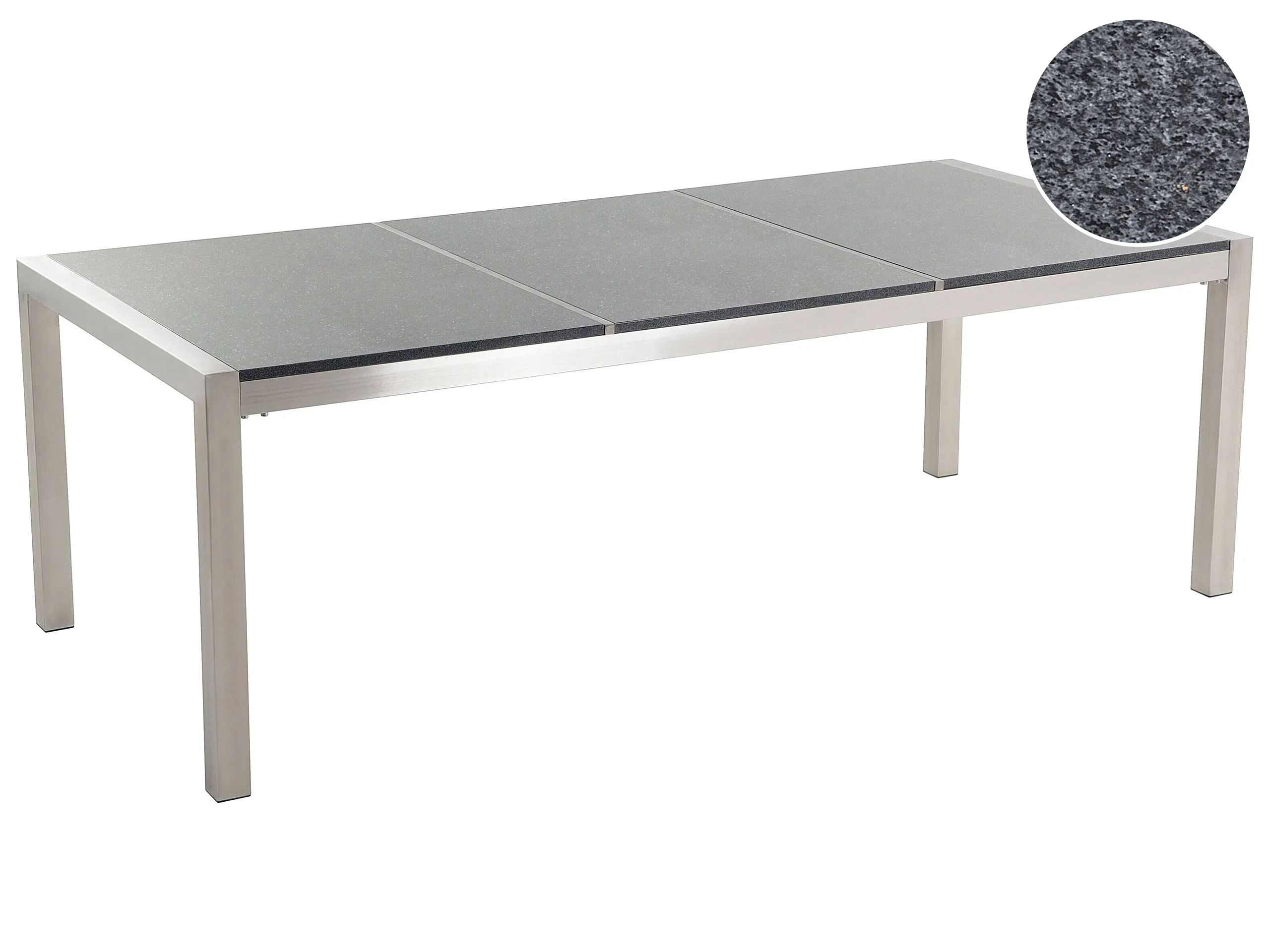Garden Dining Table GROSSETO 220 cm 100 cm Polished Granite Grey