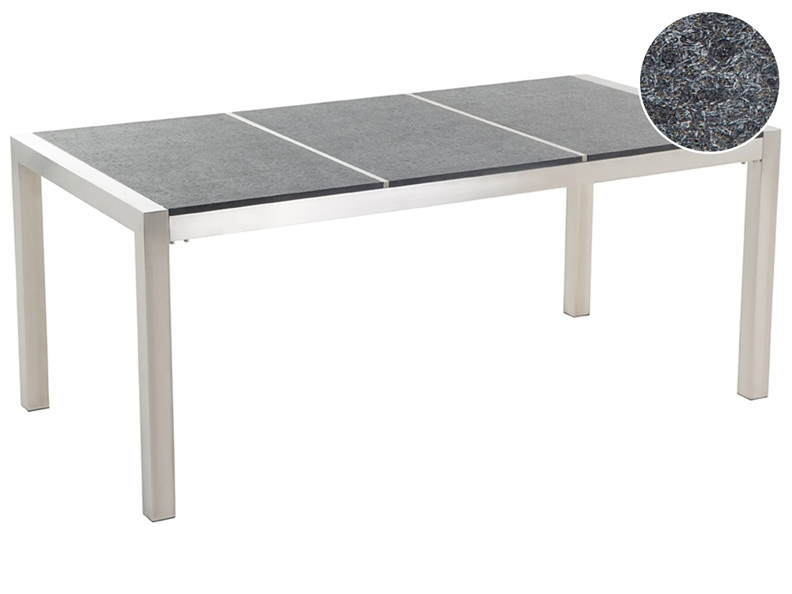 Mesa de jardín GROSSETO 180 cm 90 cm Flameado Granito Grafito