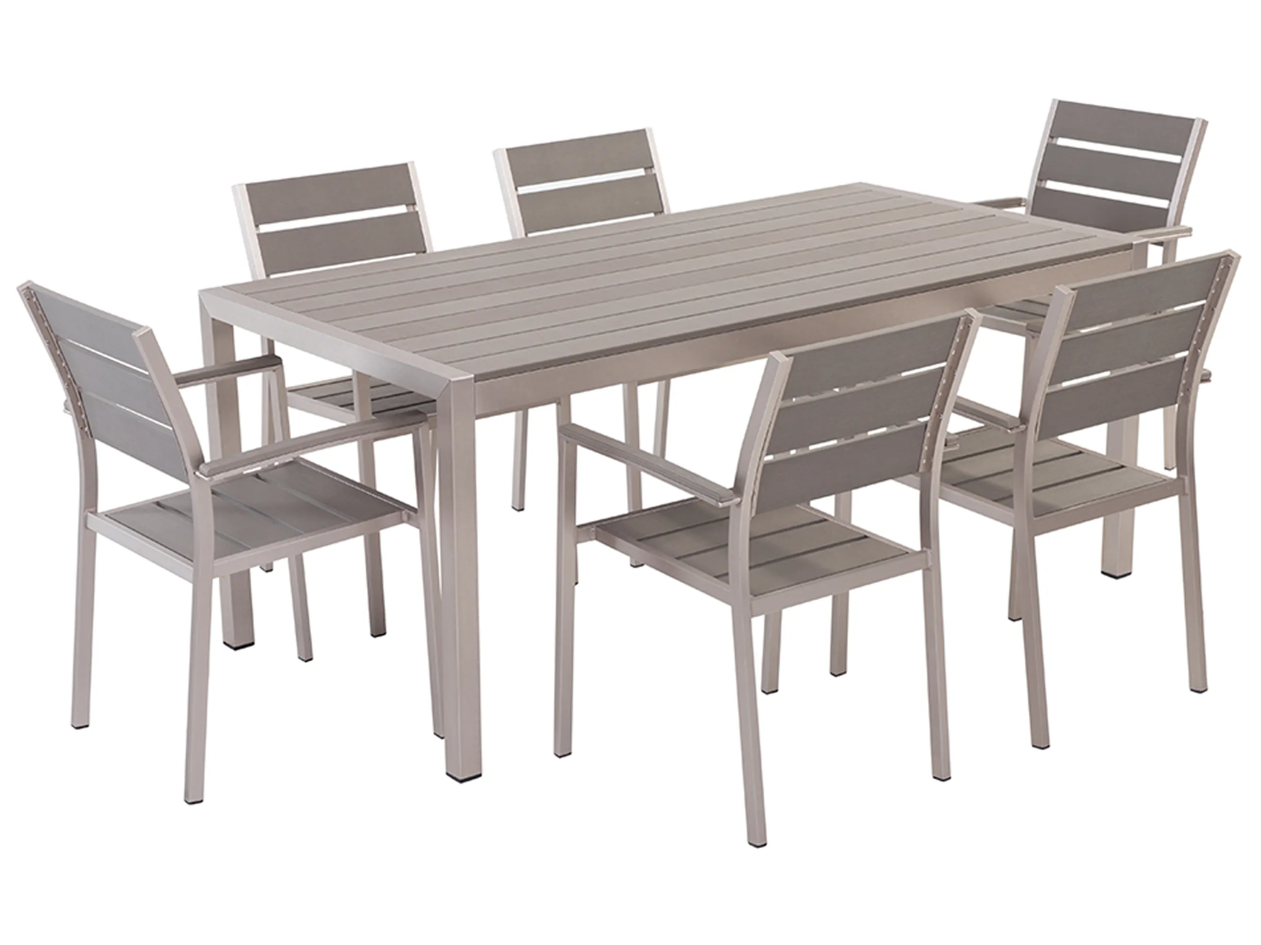 Conjunto de comedor exterior 6 plazas VERNIO Gris