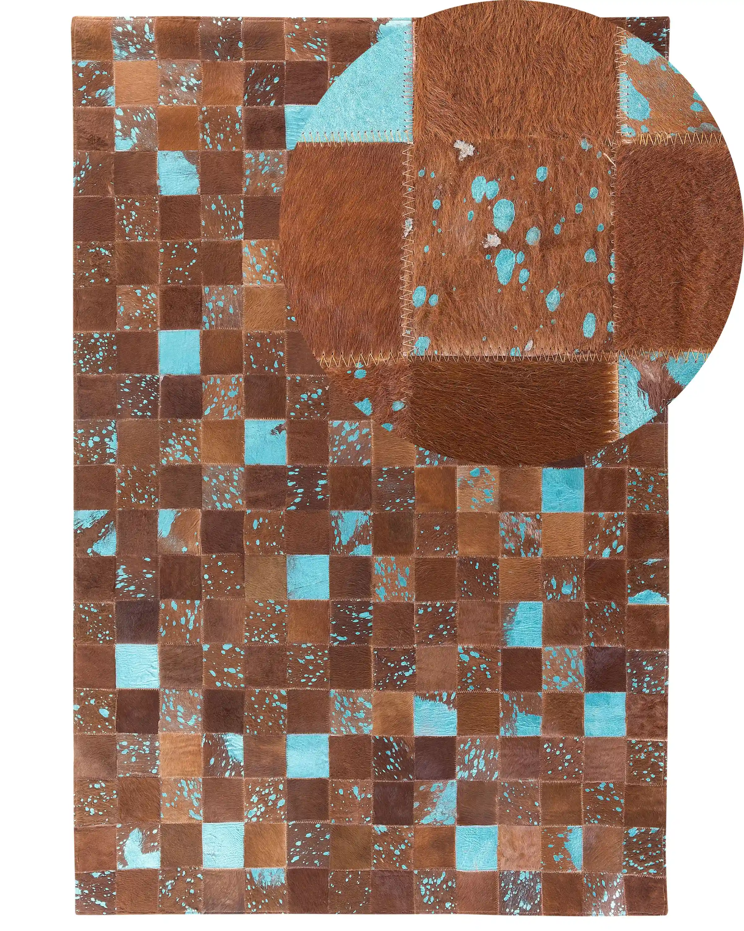 Rug ALIAGA Brown 160 x 230 cm Leather