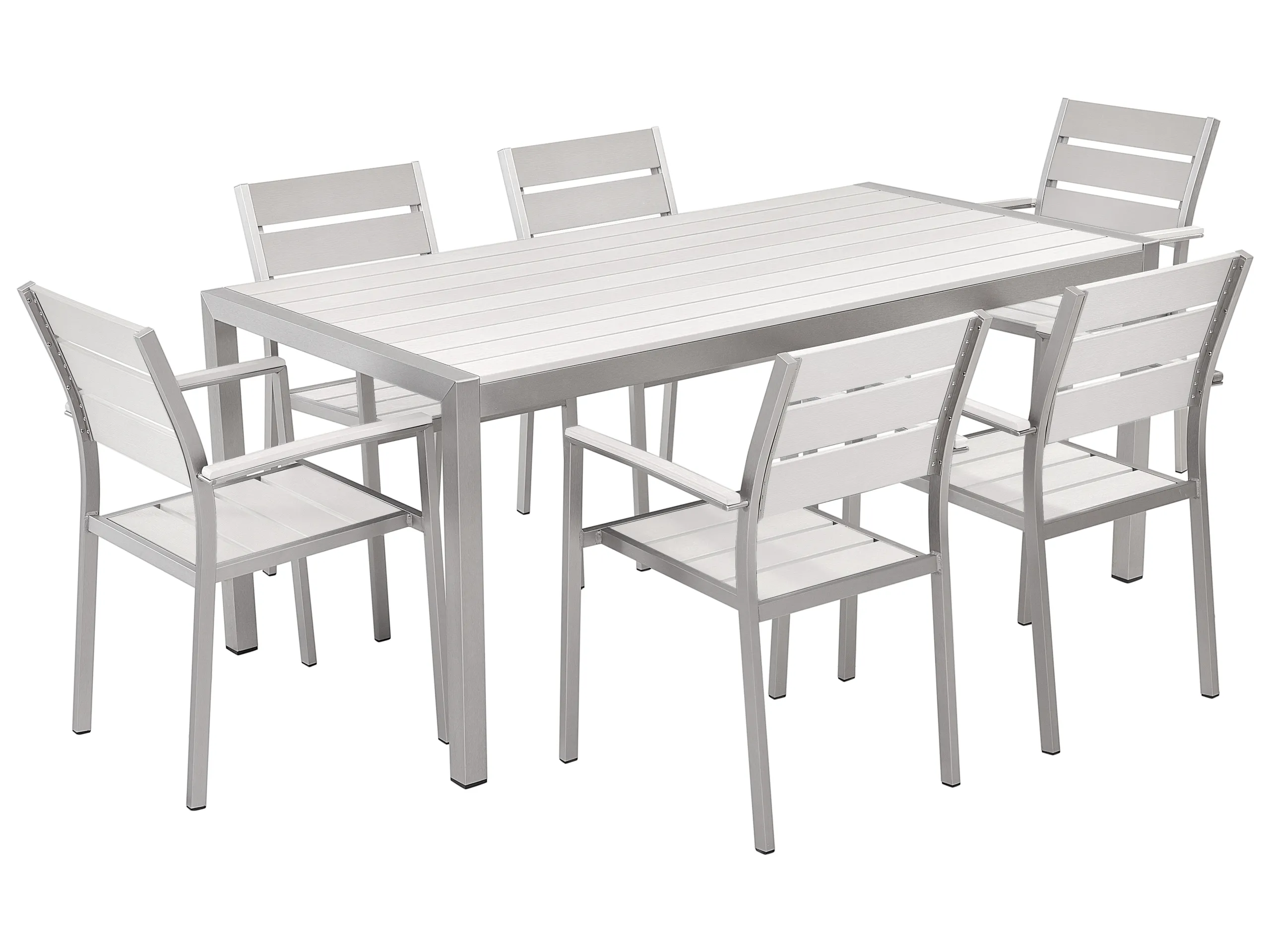 Conjunto de comedor exterior 6 plazas VERNIO Blanco
