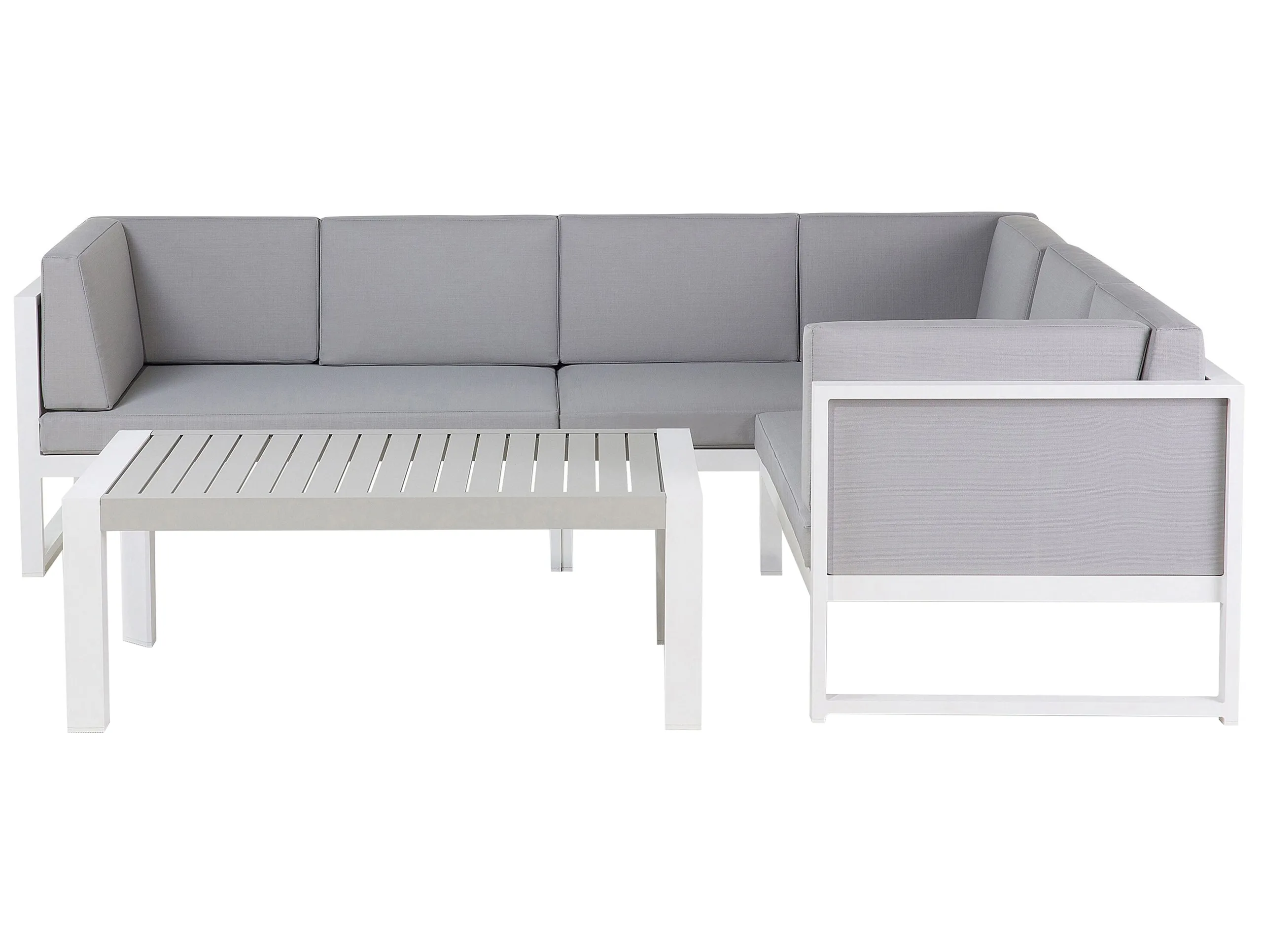 Conjunto esquinero de jardín 6 plazas CASTELLA Izquierda Metal Gris
