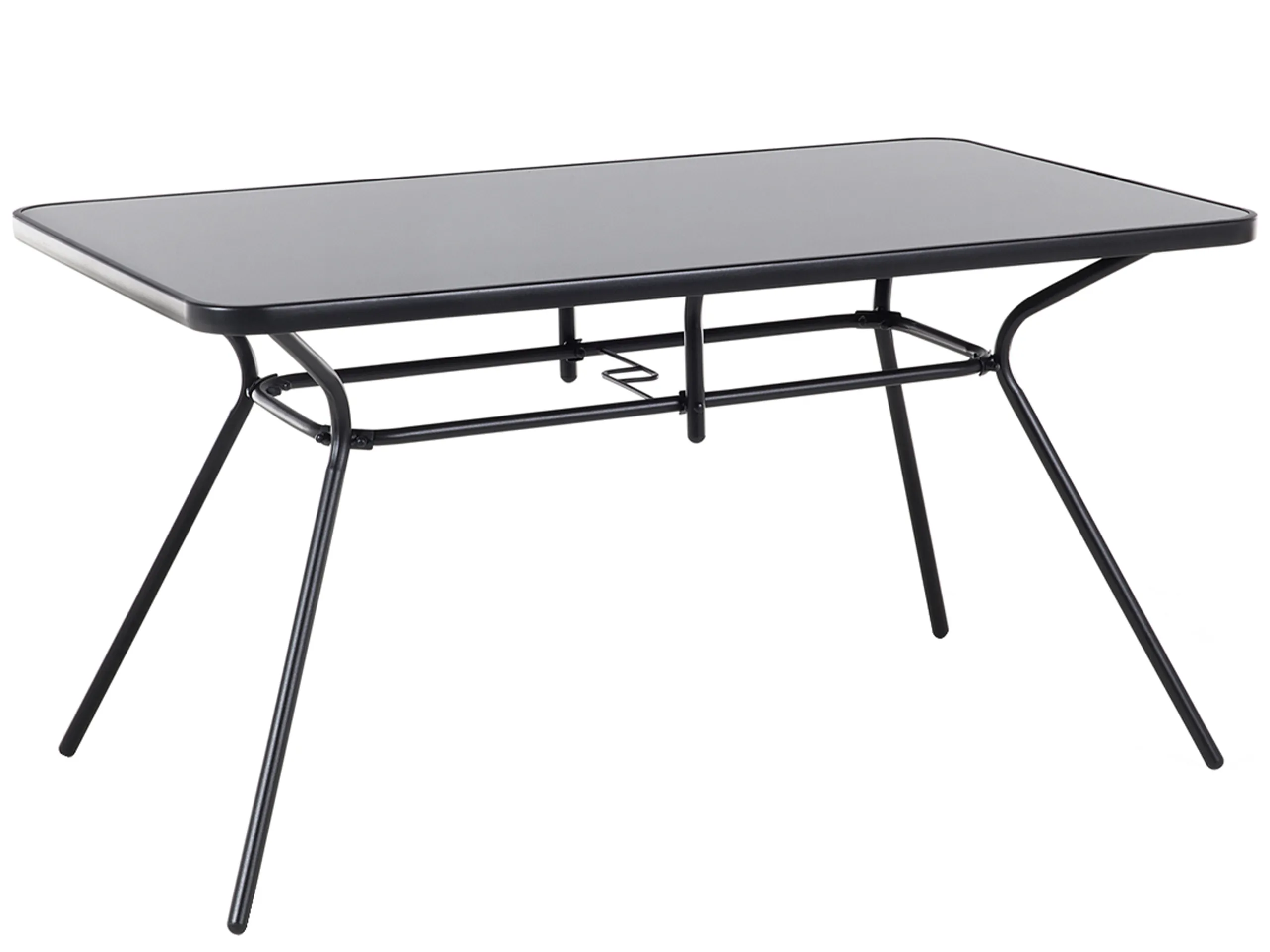 Garden Dining Table LIVO 140 cm 80 cm Glass Black