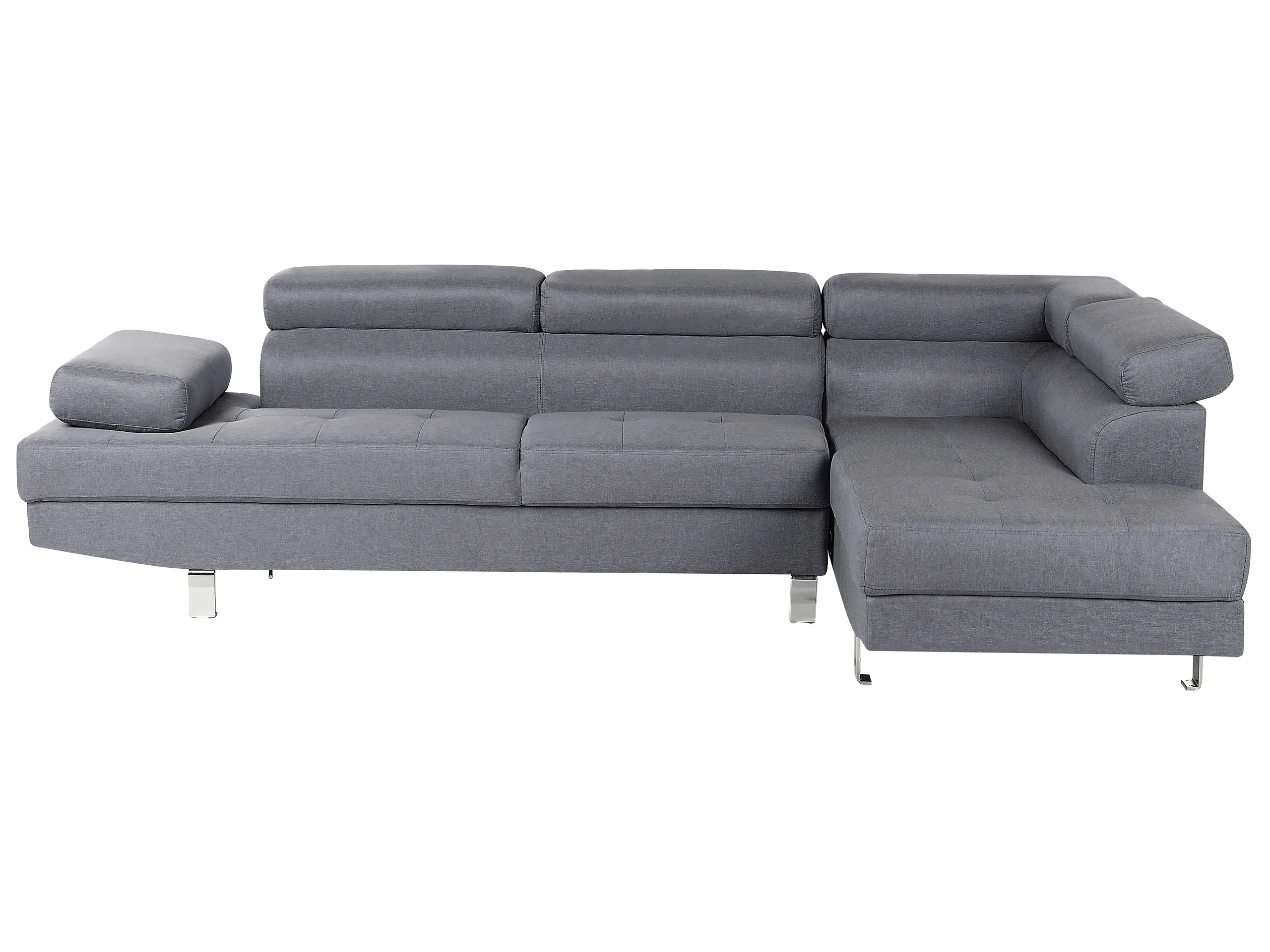 Corner Sofa 5 Seater NORREA Fabric Grey Left Hand