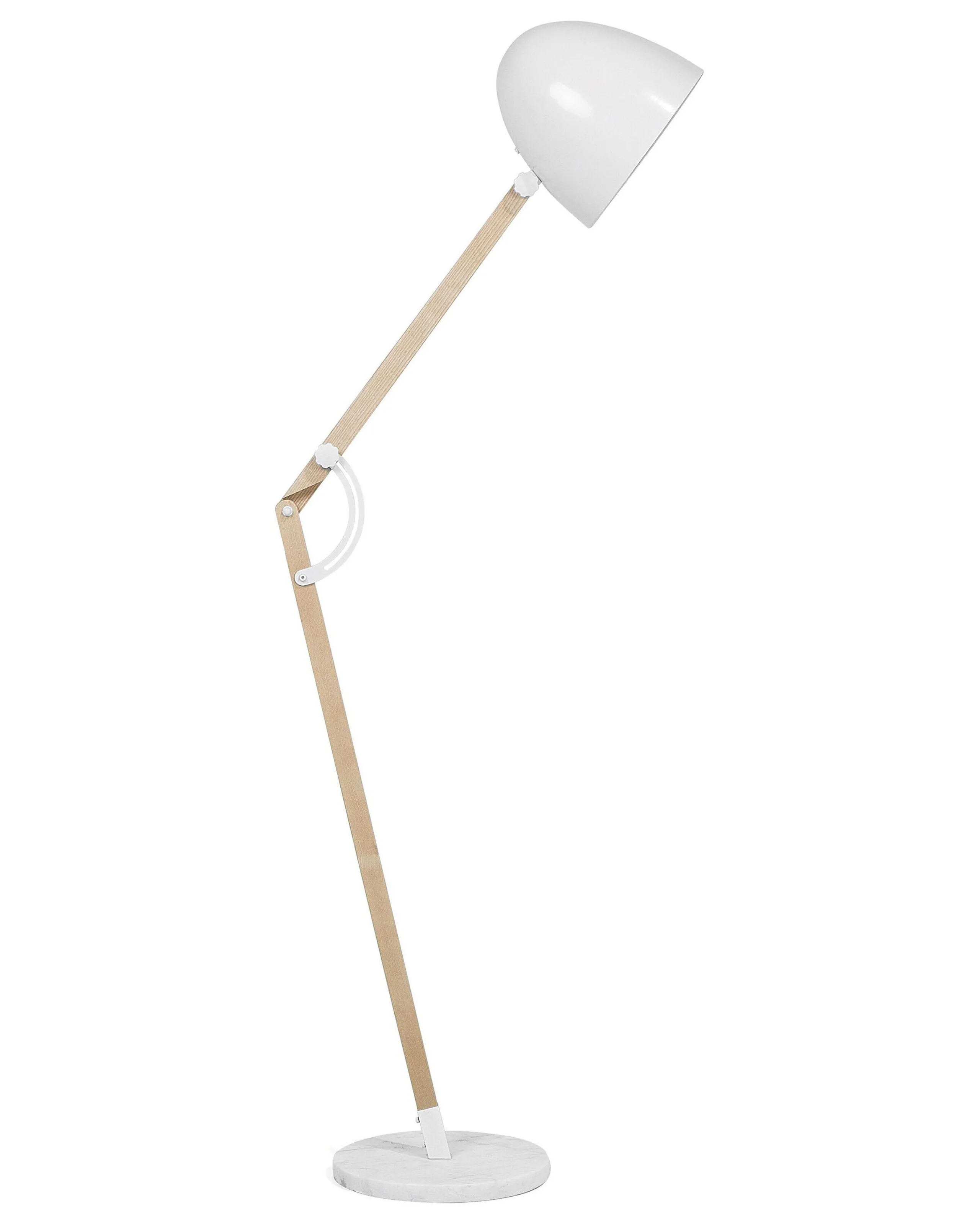 Lámpara de pie HETTON ajustable Madera de roble Blanco