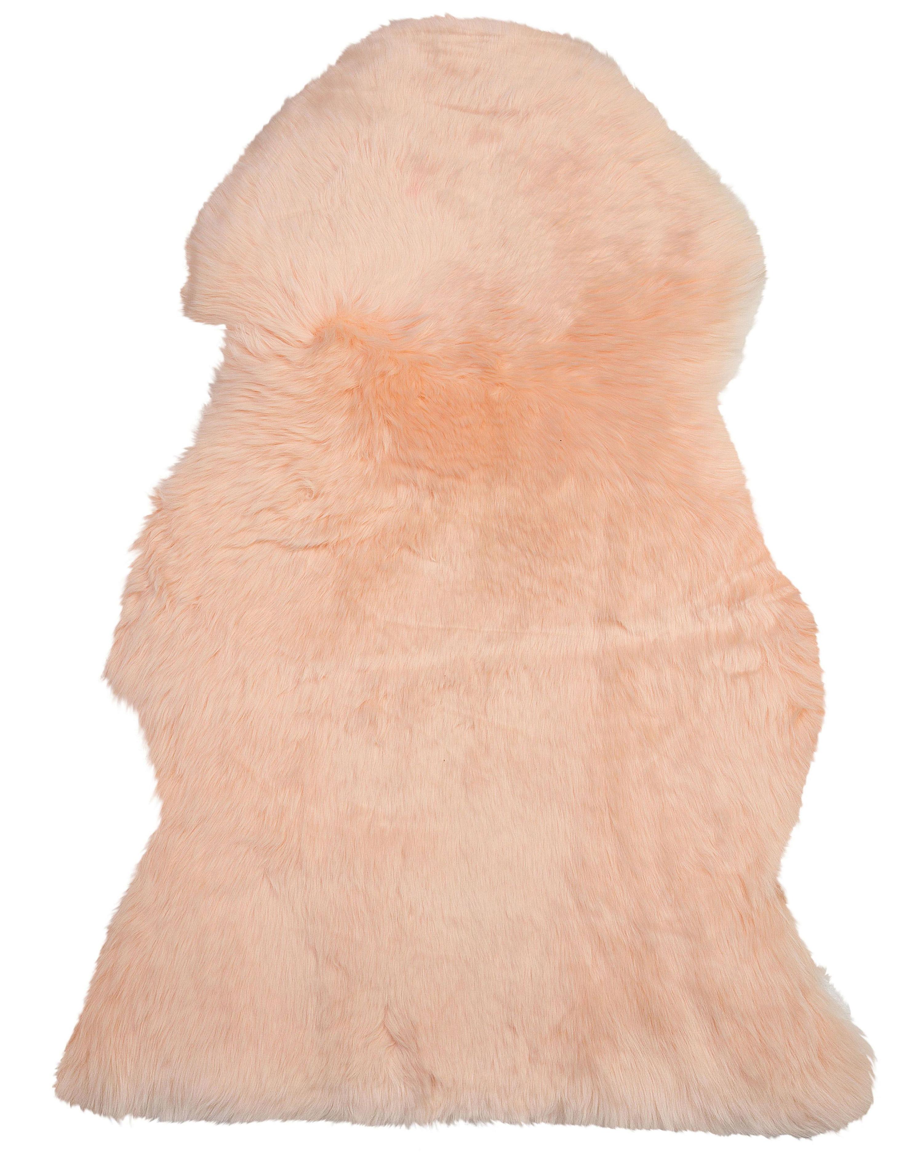 Piel de oveja decorativa ULURU Rosa melocotón 65 x 110 cm