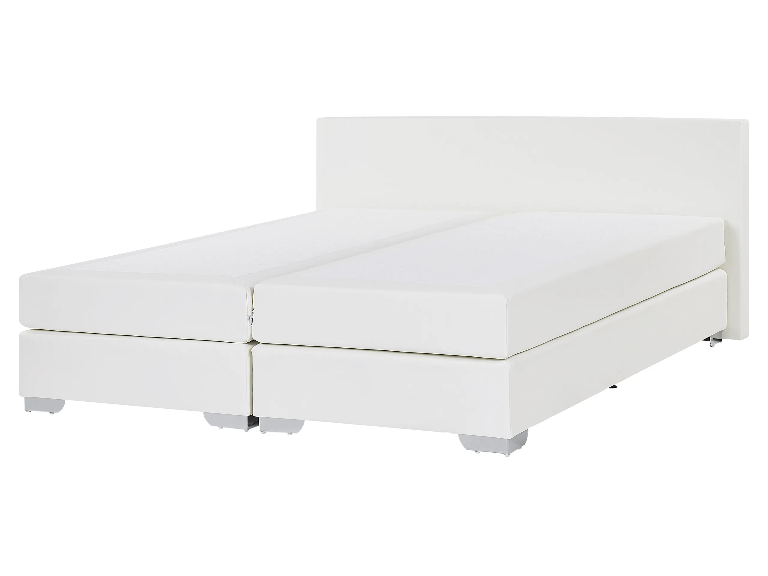 Divan Bed Faux Leather PRESIDENT 160 x 200 cm (EU King Size) White