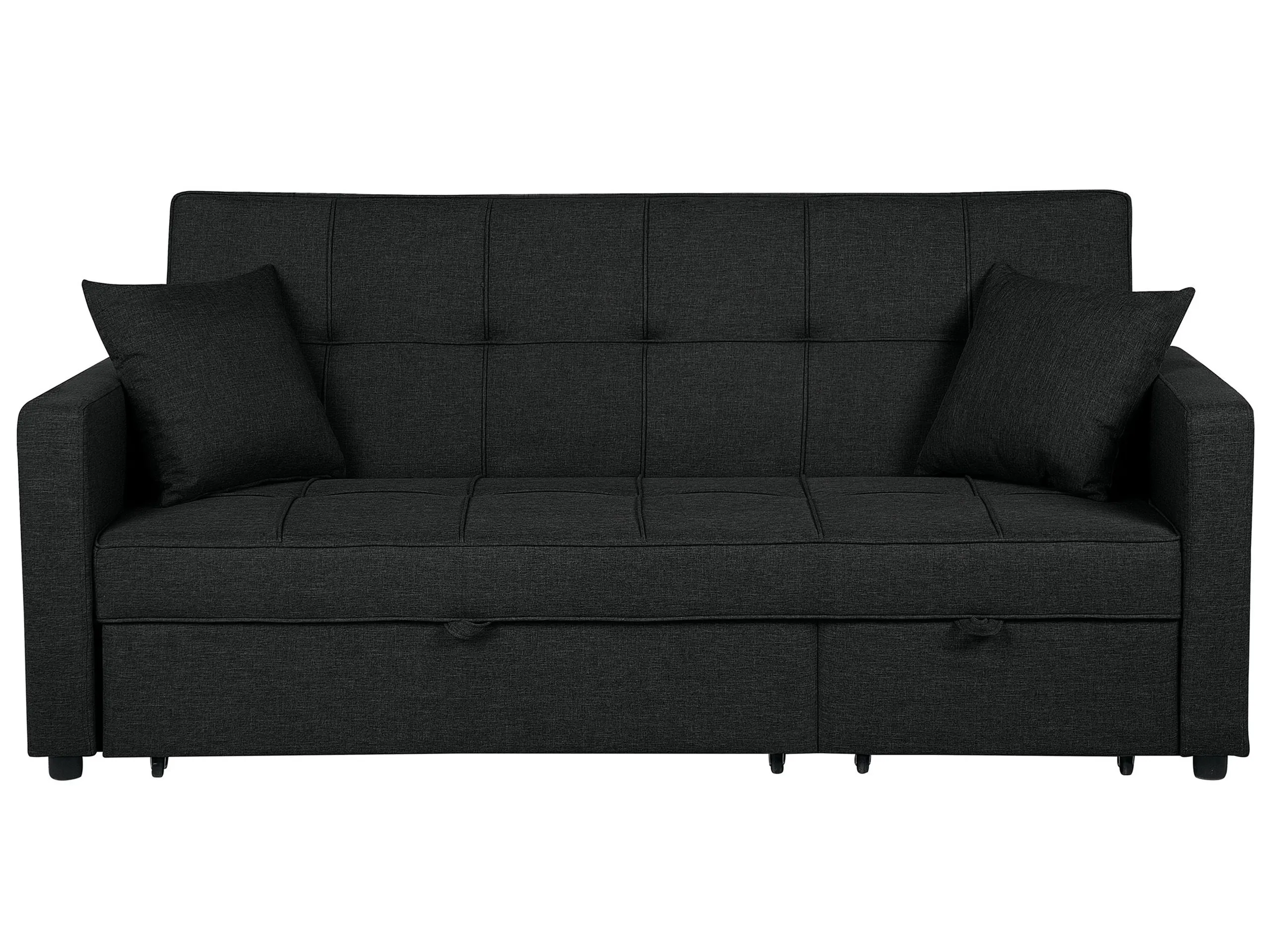 Sofa Bed 3 Seater GLOMMA Fabric Black