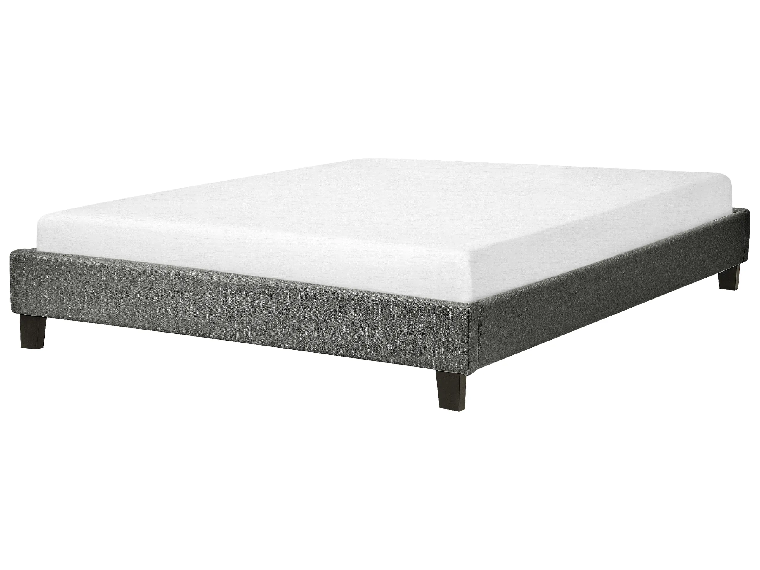 Bed without Headboard Fabric ROANNE 140 x 200 cm (EU Double) Grey