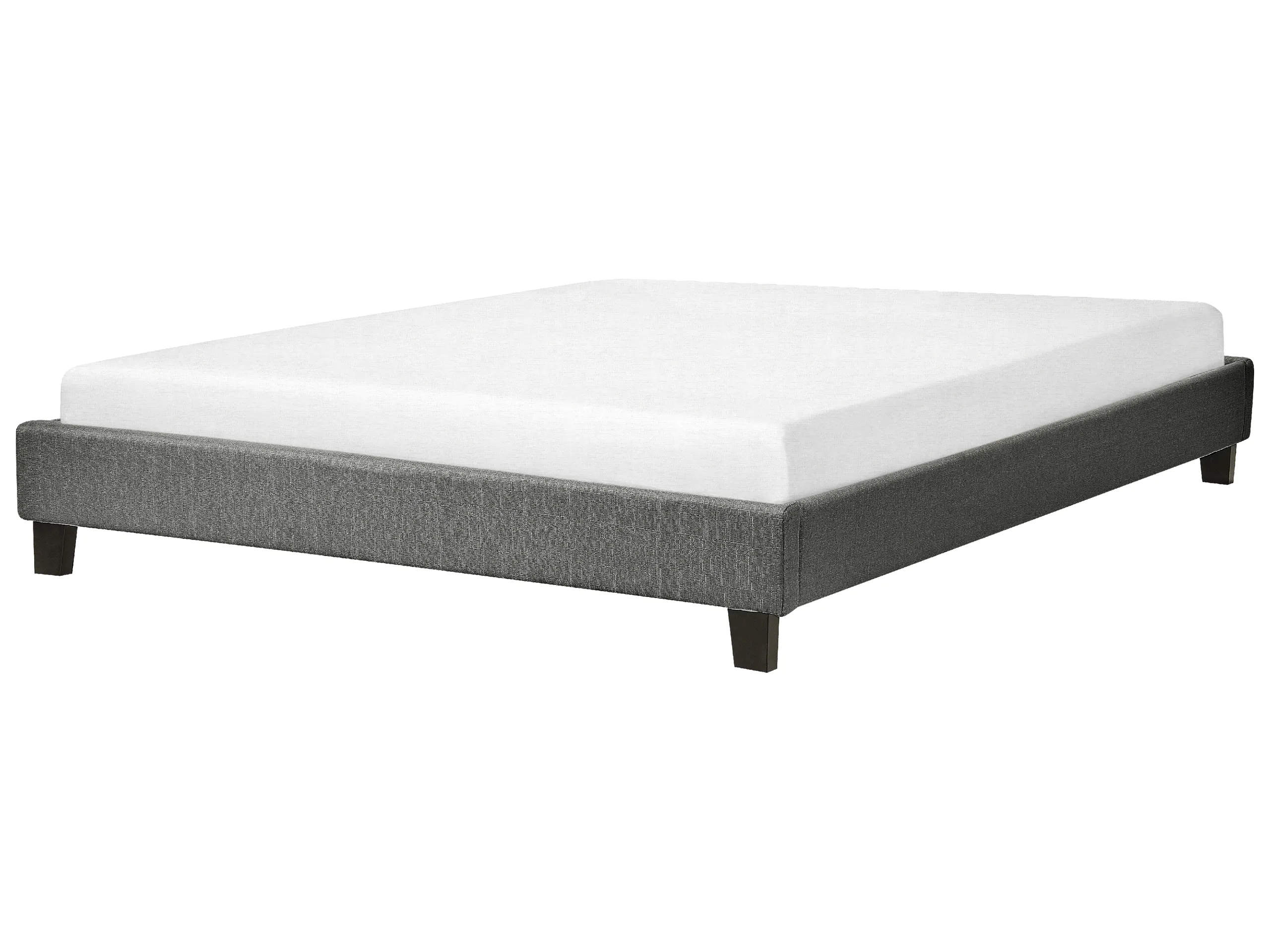 Bed without Headboard Fabric ROANNE 160 x 200 cm (EU King Size) Grey