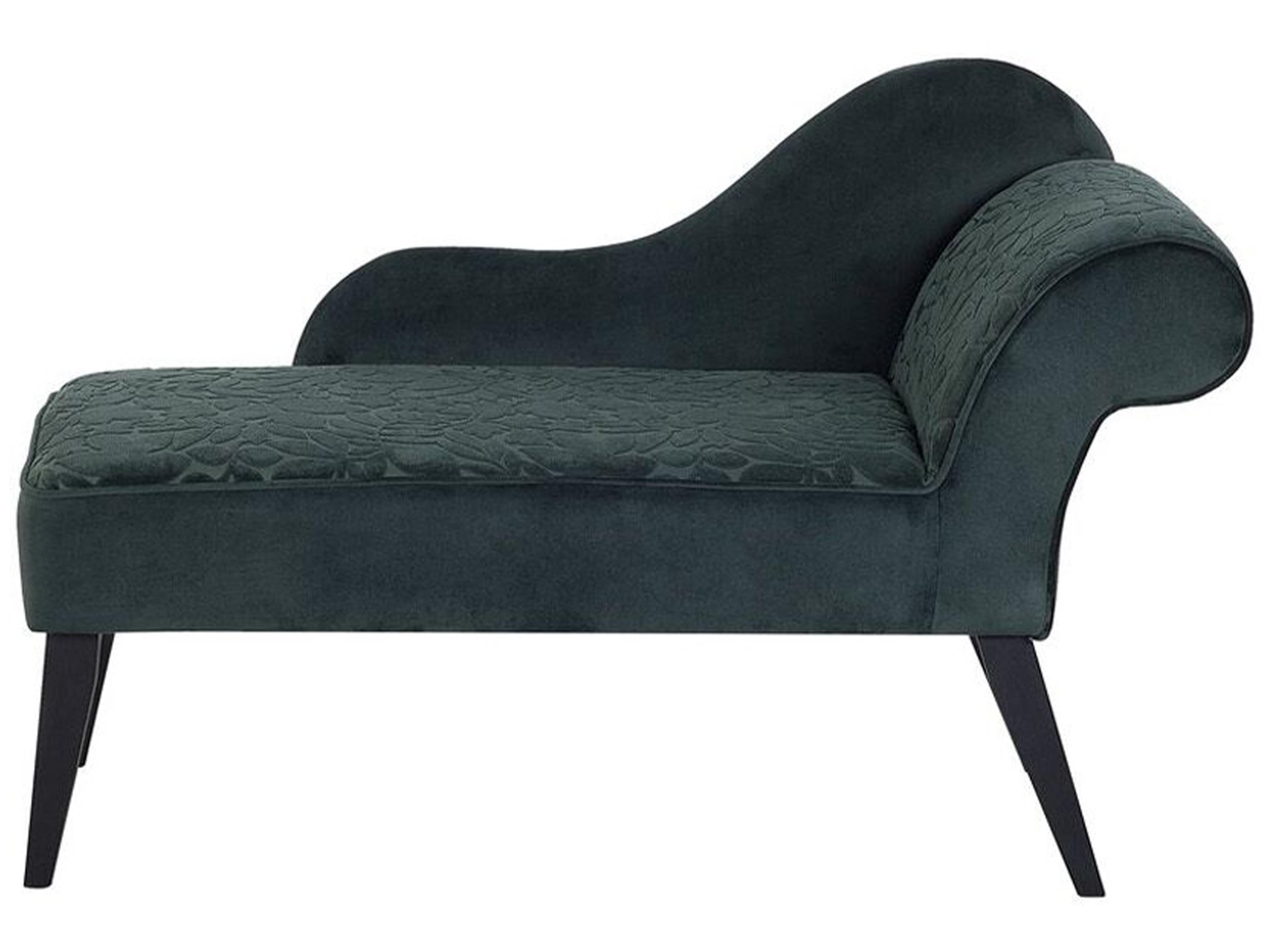 Chaise longue derecho BIARRITZ Terciopelo Verde oscuro