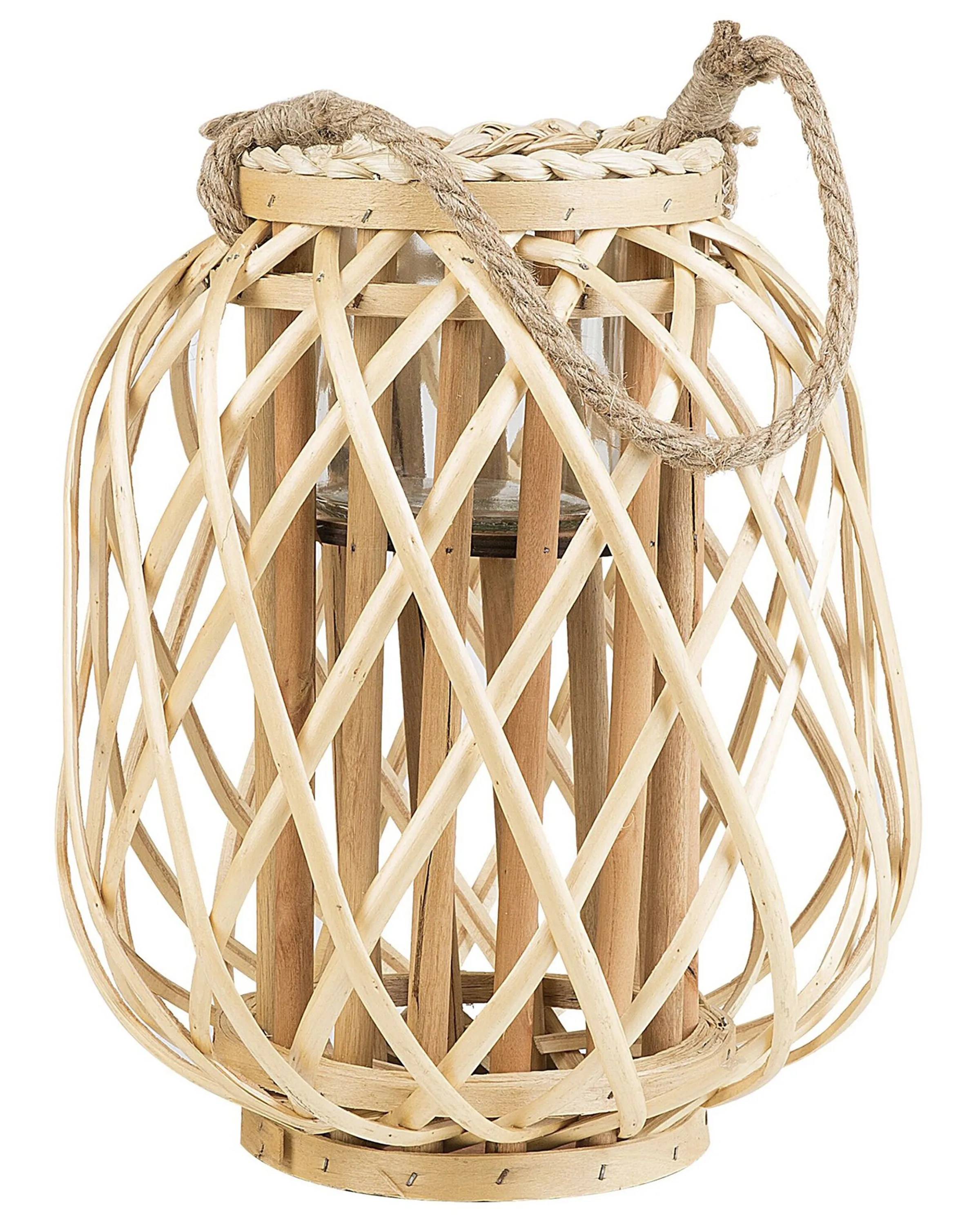 Linterna MAURITIUS Madera de sauce 30 cm Natural