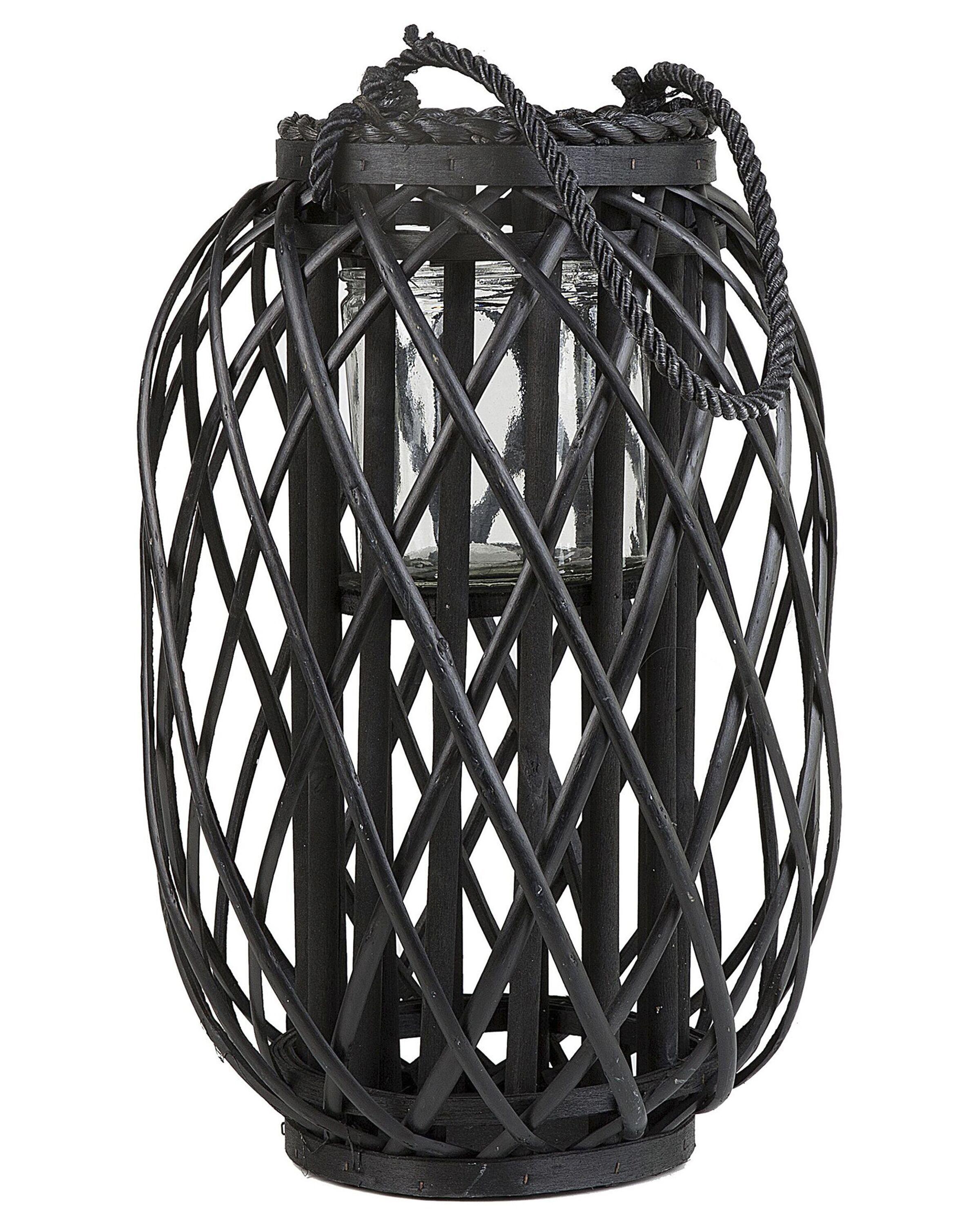 Linterna MAURITIUS Madera de sauce 40 cm Negro