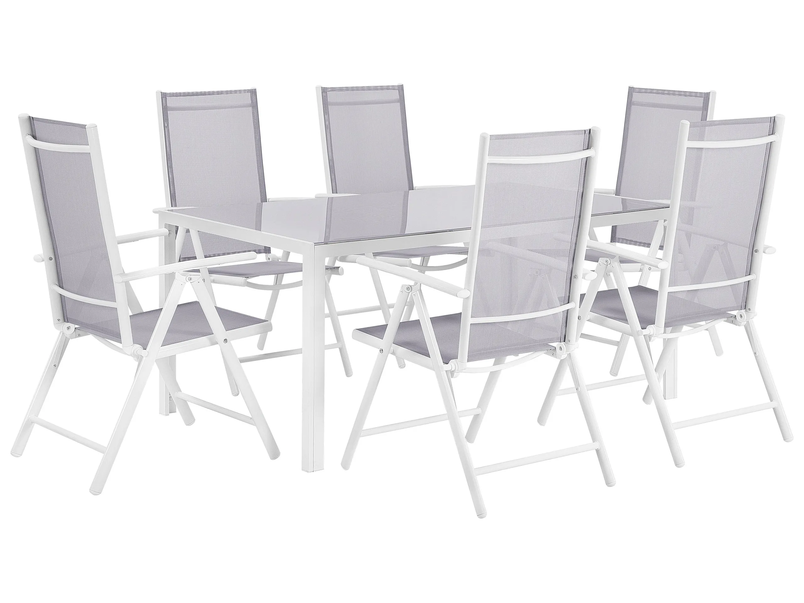 Conjunto de comedor exterior 6 plazas CATANIA Metal Gris