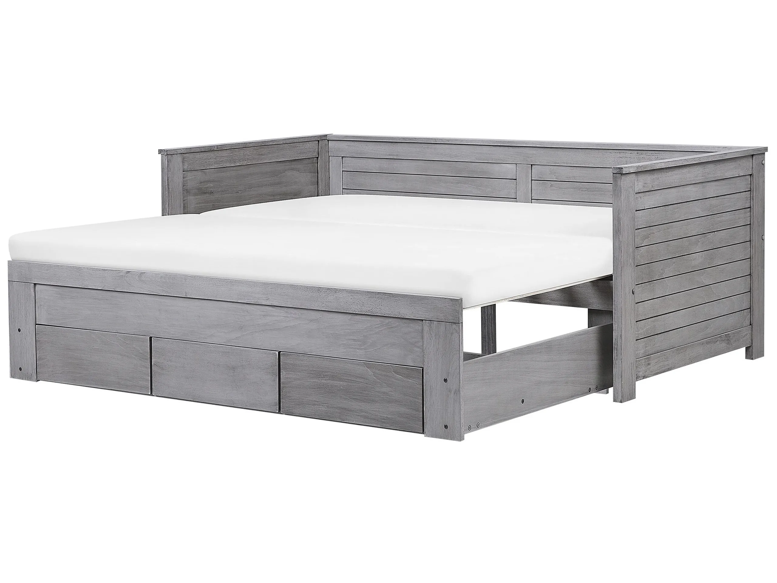 Bed with Storage Drawers Wood CAHORS 90 x 200 cm (EU Single) Grey