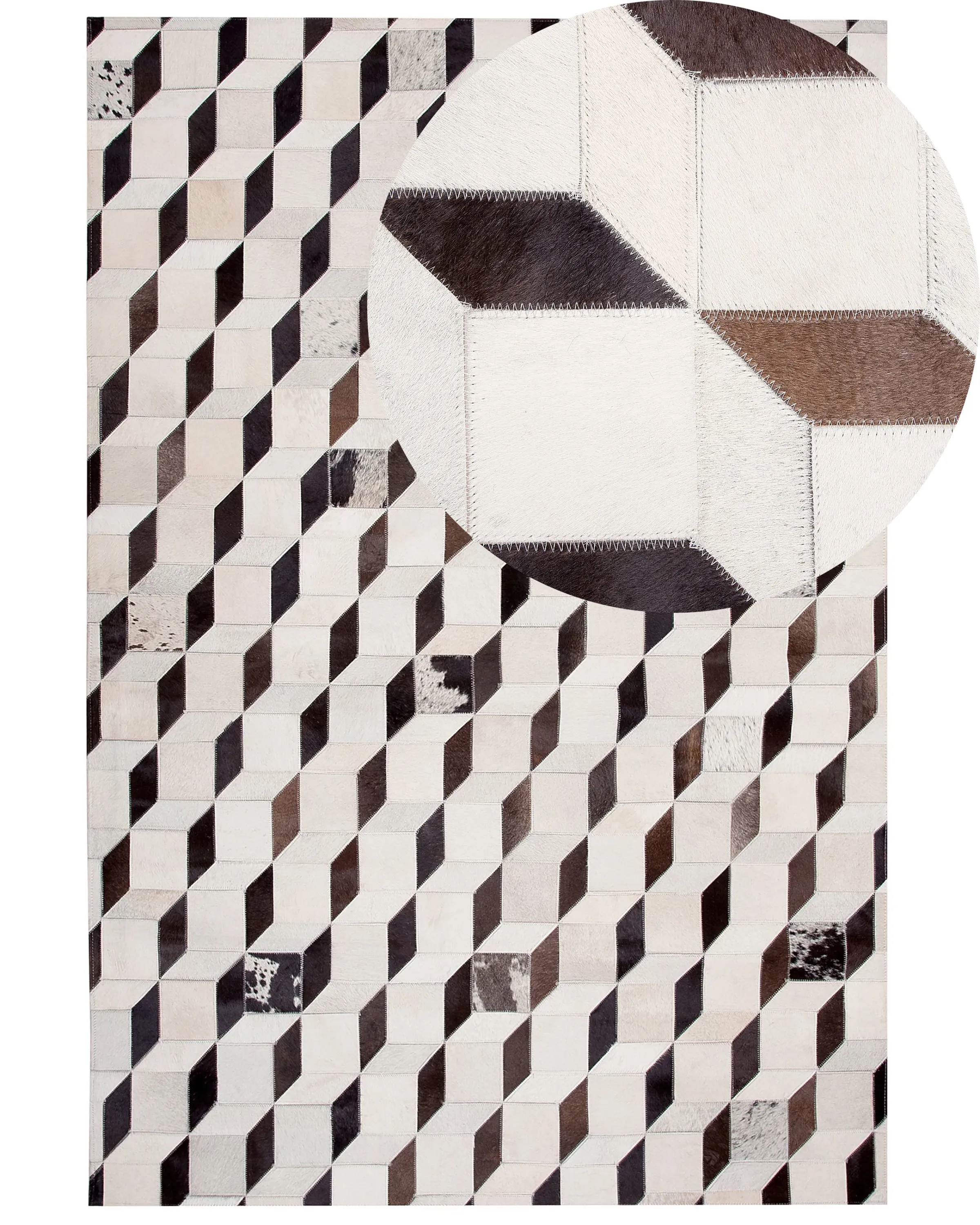 Rug ALPKOY White 160 x 230 cm Leather