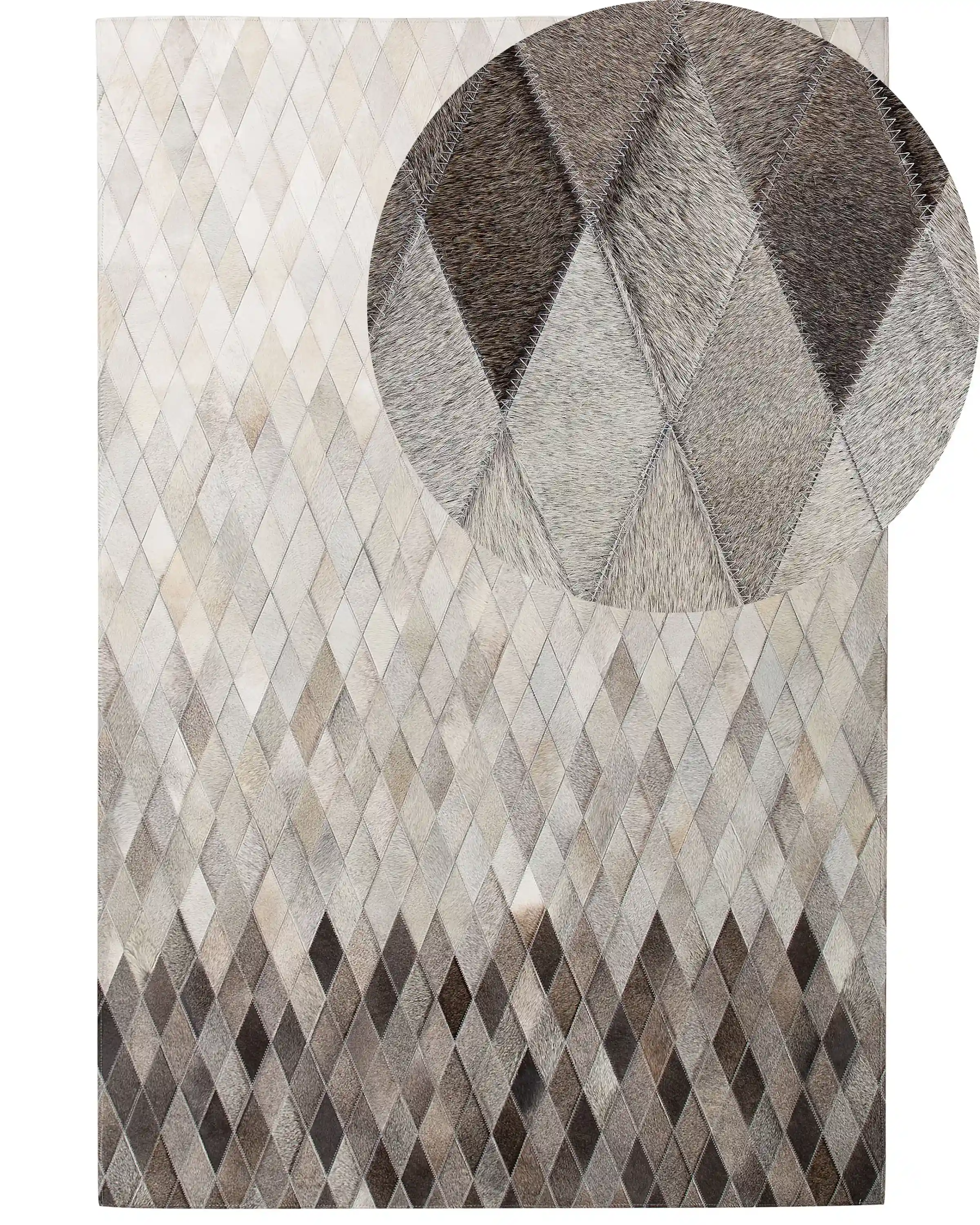 Rug MALDAN Beige 140 x 200 cm Leather