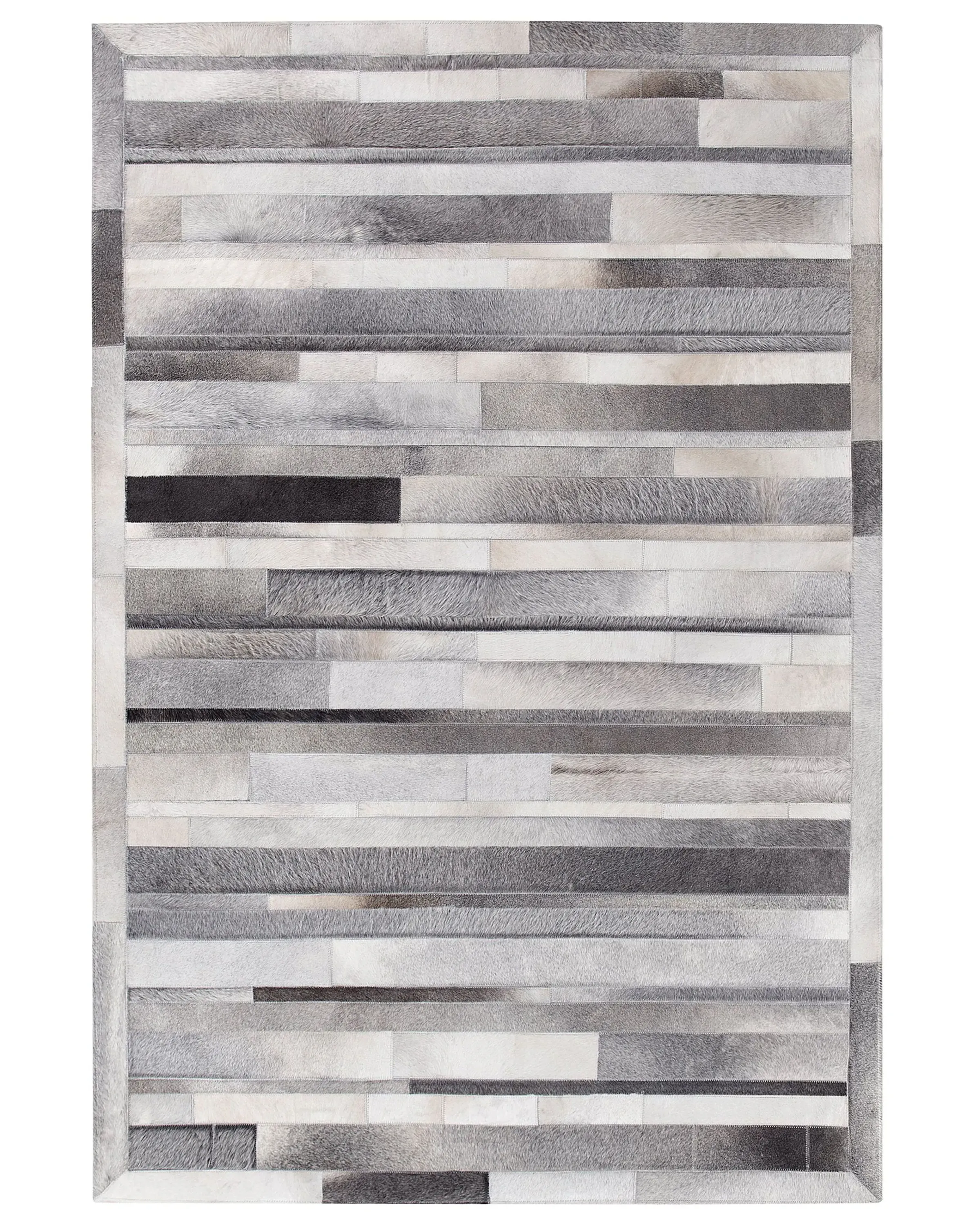 Rug AZAY Light Grey 140 x 200 cm Leather