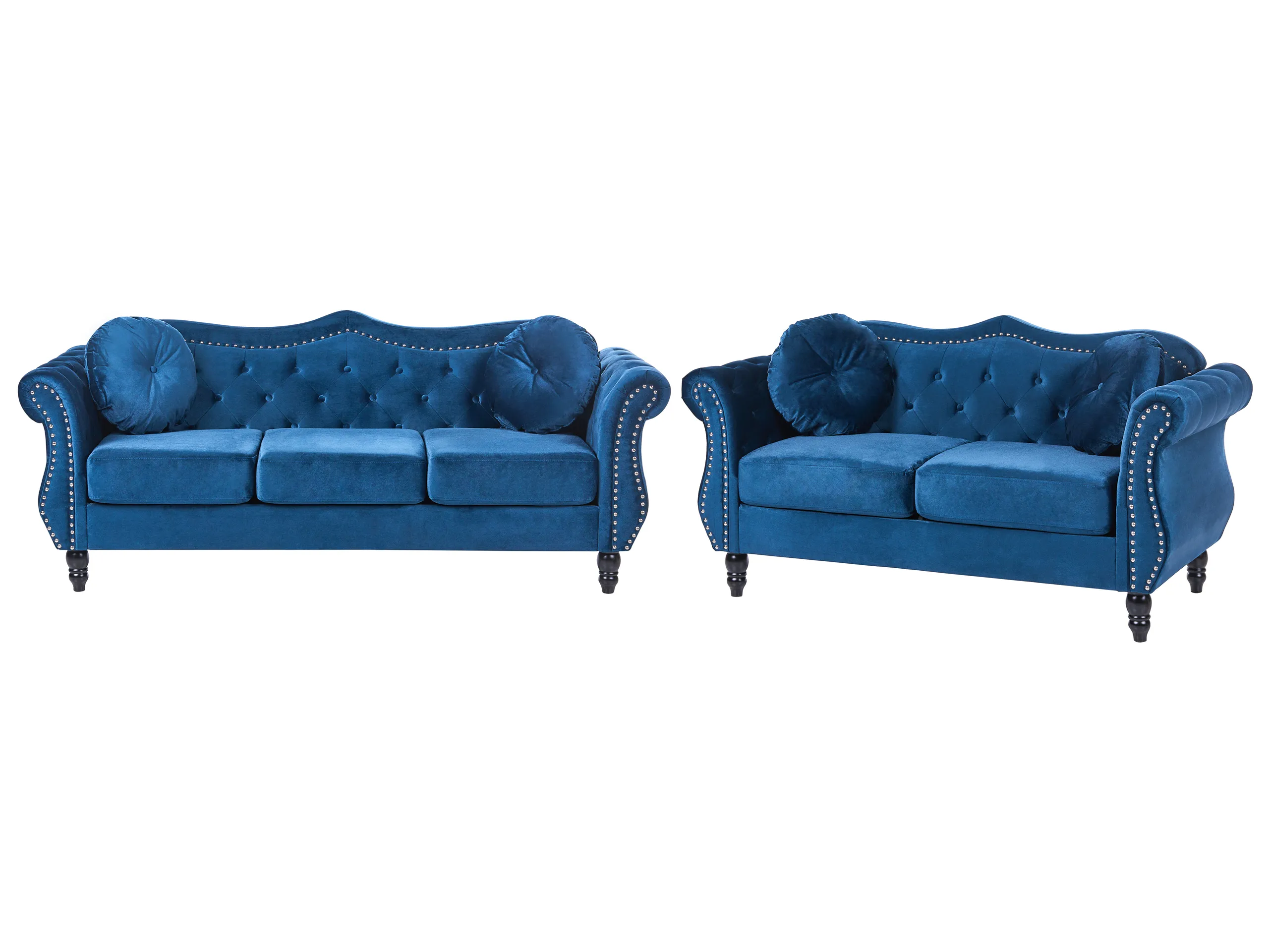 Conjunto de sala de estar 5 plazas SKIEN Terciopelo Azul marino