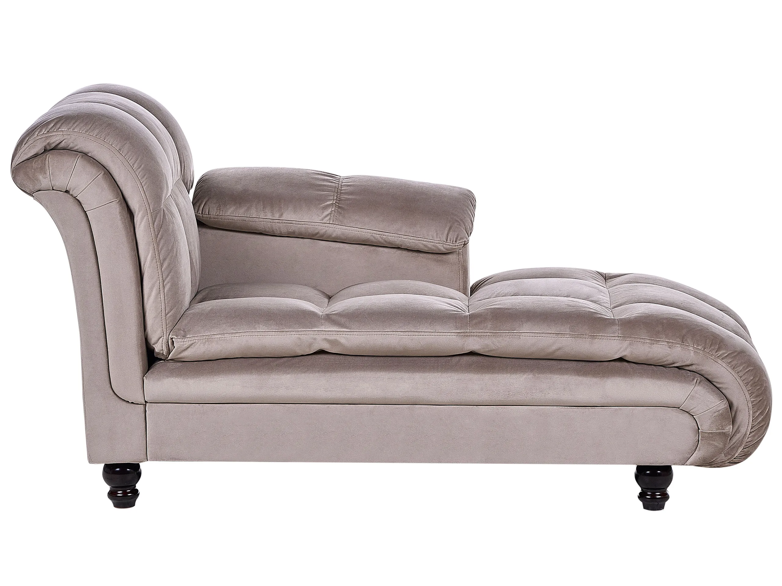 Left-Hand Chaise Longue LORMONT Fabric Taupe