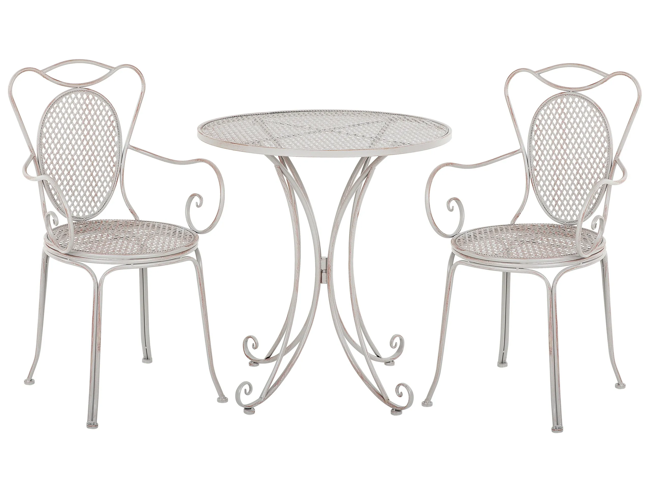 Bistro Set Folding CILENTO Metal Grey
