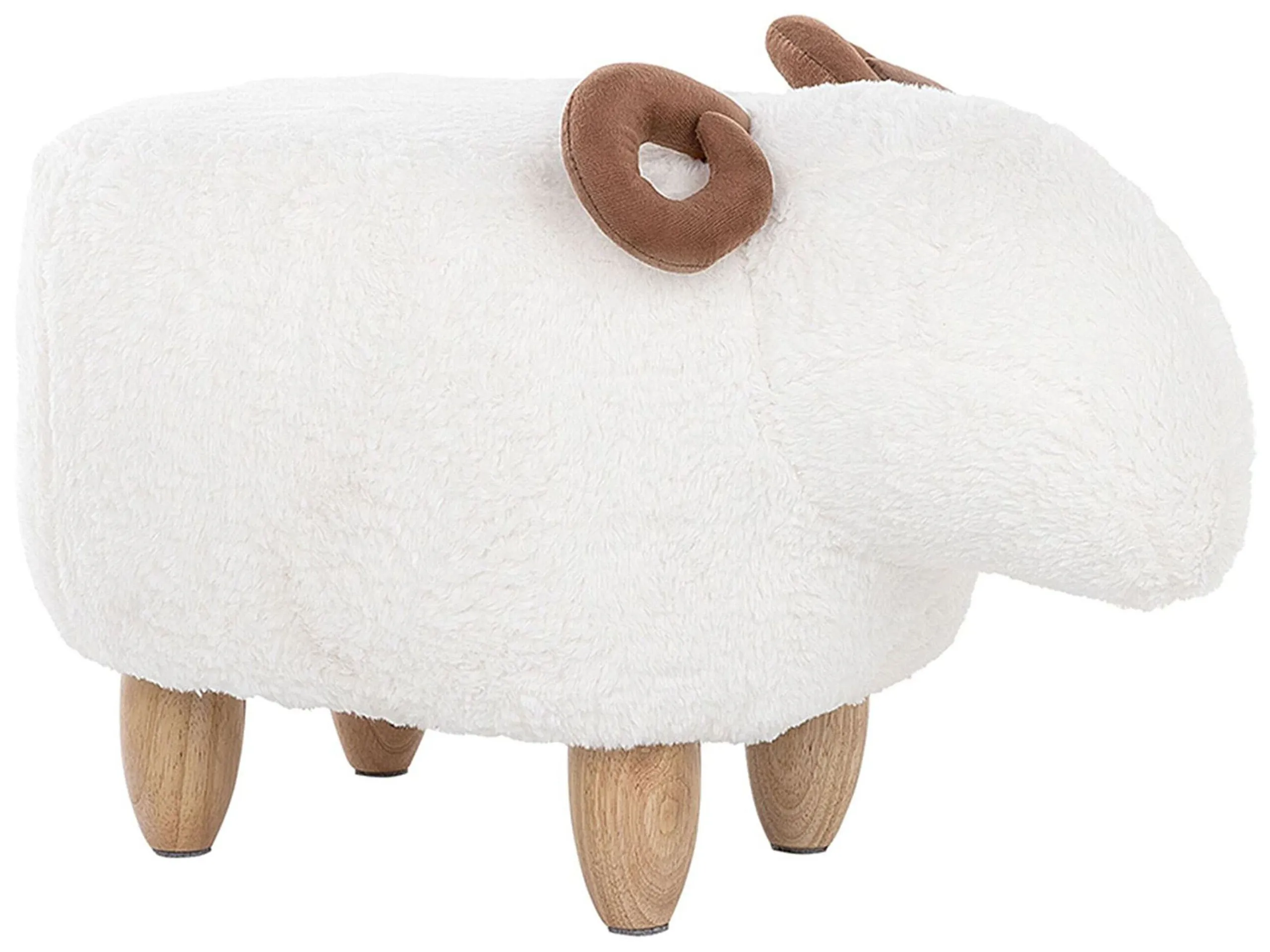 Animal Stool LAMB Fabric White Lamb