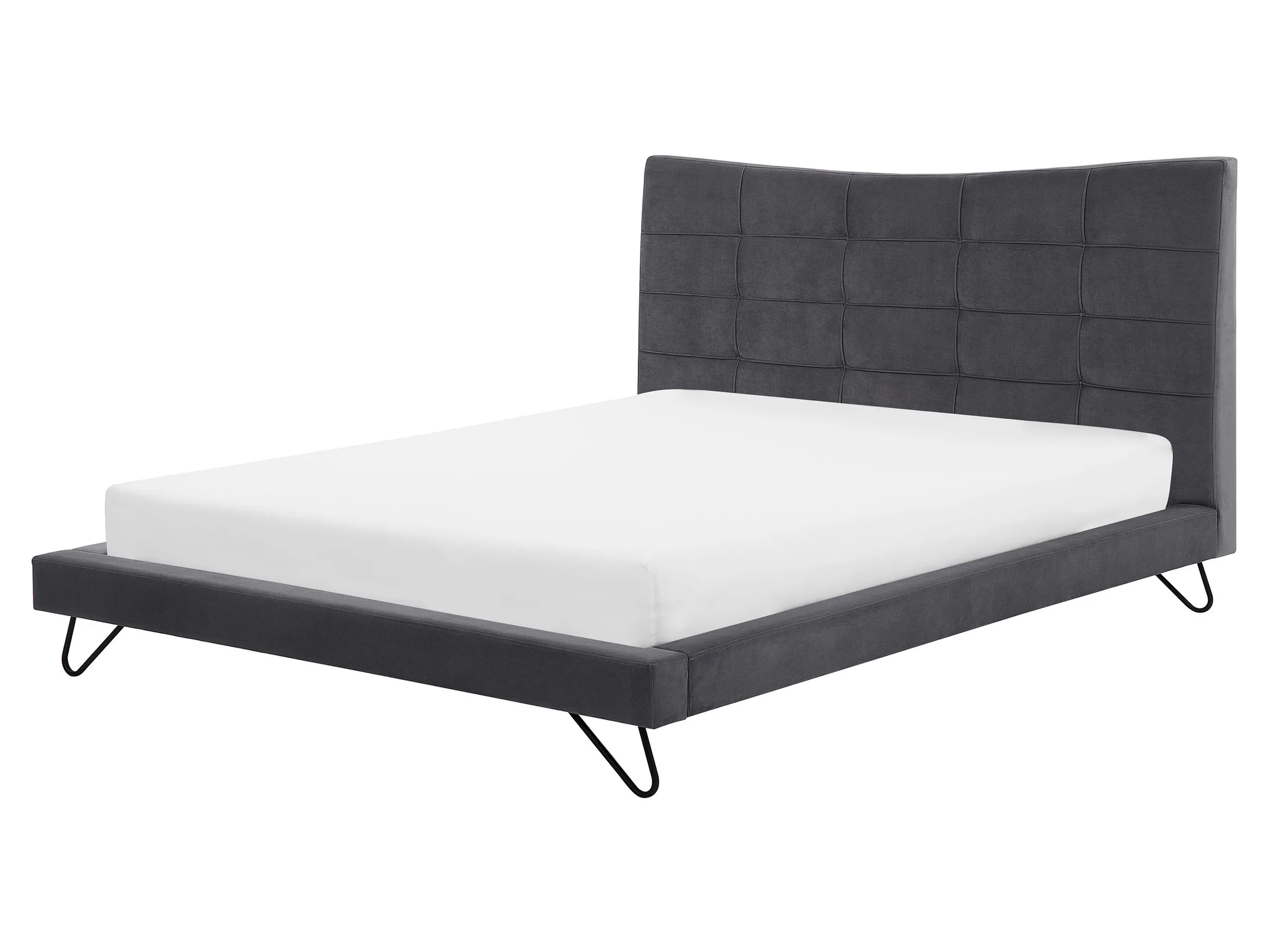 Bed Velvet LANNION 160 x 200 cm (EU King Size) Dark Grey