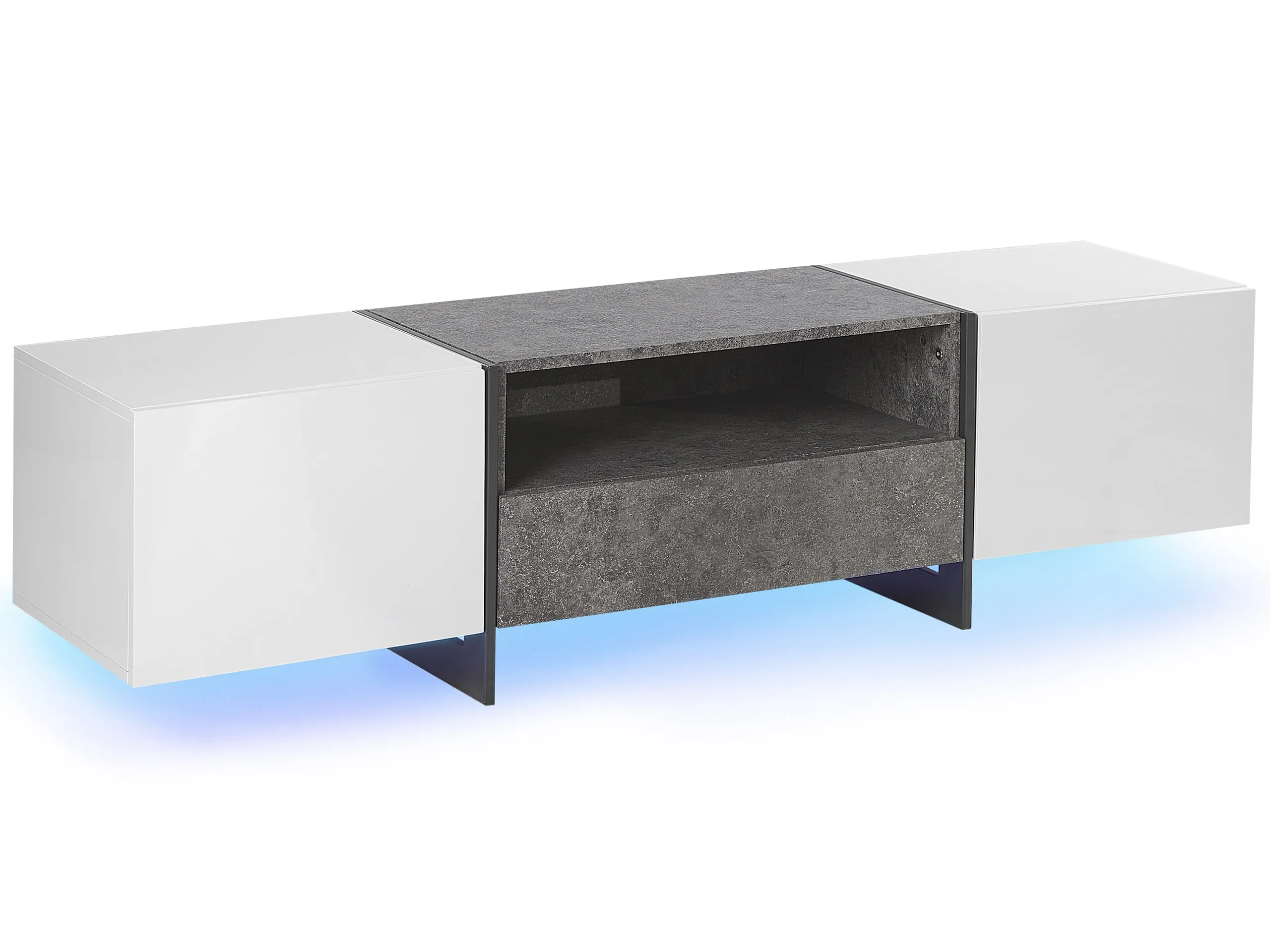 Mueble TV LED RUSSEL Gris efecto hormigón