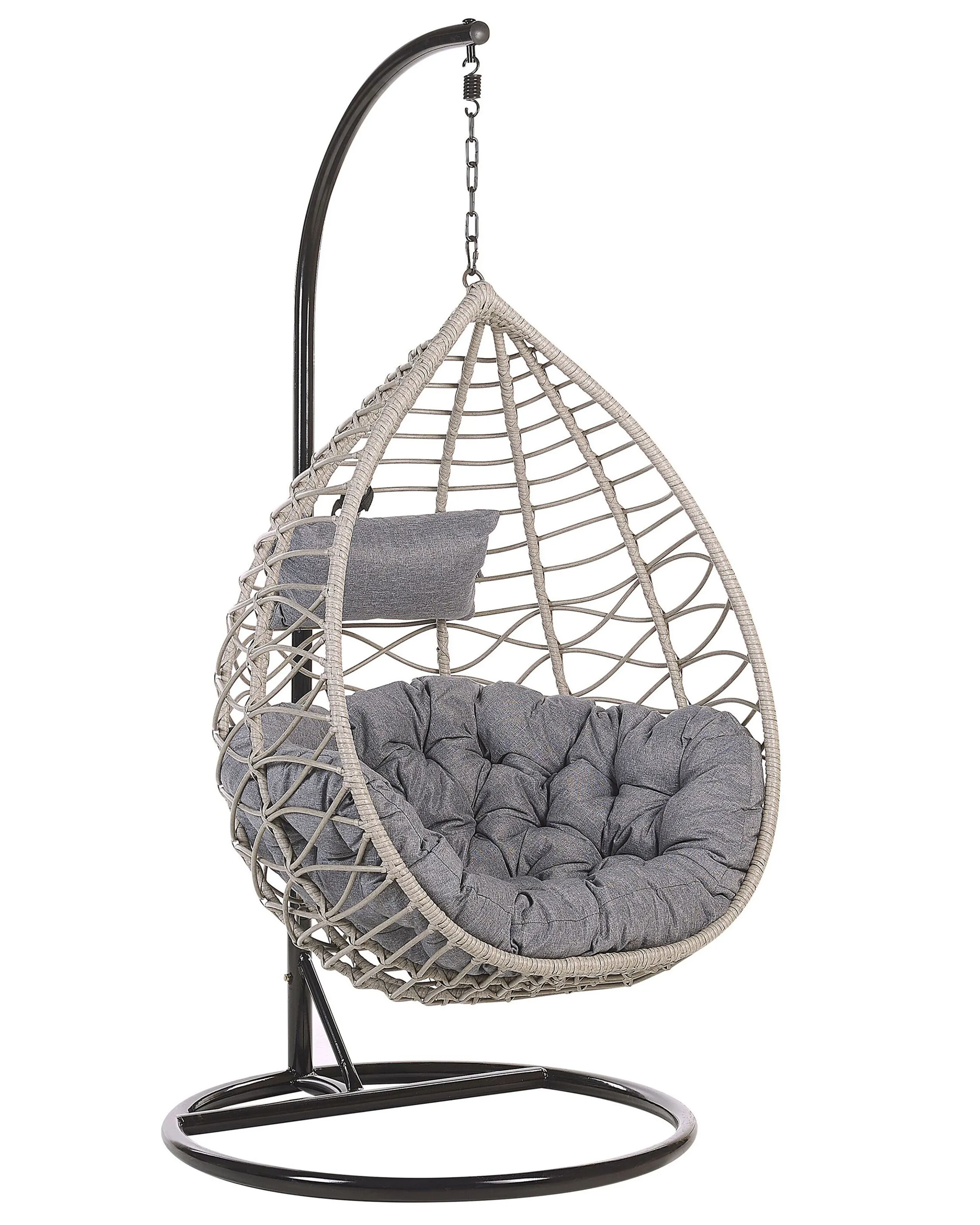 Hanging Chair with Stand ARSITA PE Rattan Grey