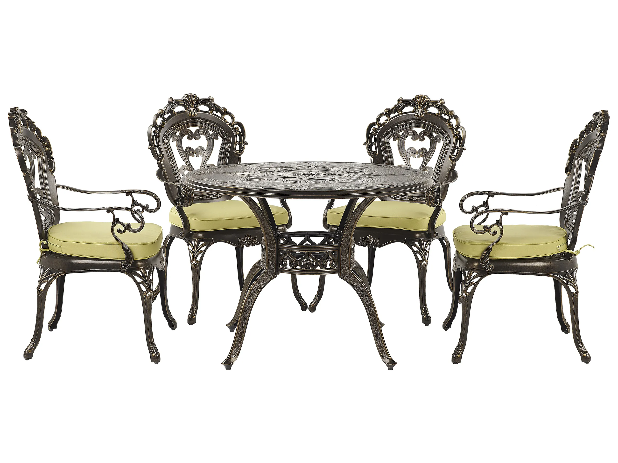 Conjunto de comedor exterior 4 plazas SAPRI con cojines Metal Marrón oscuro