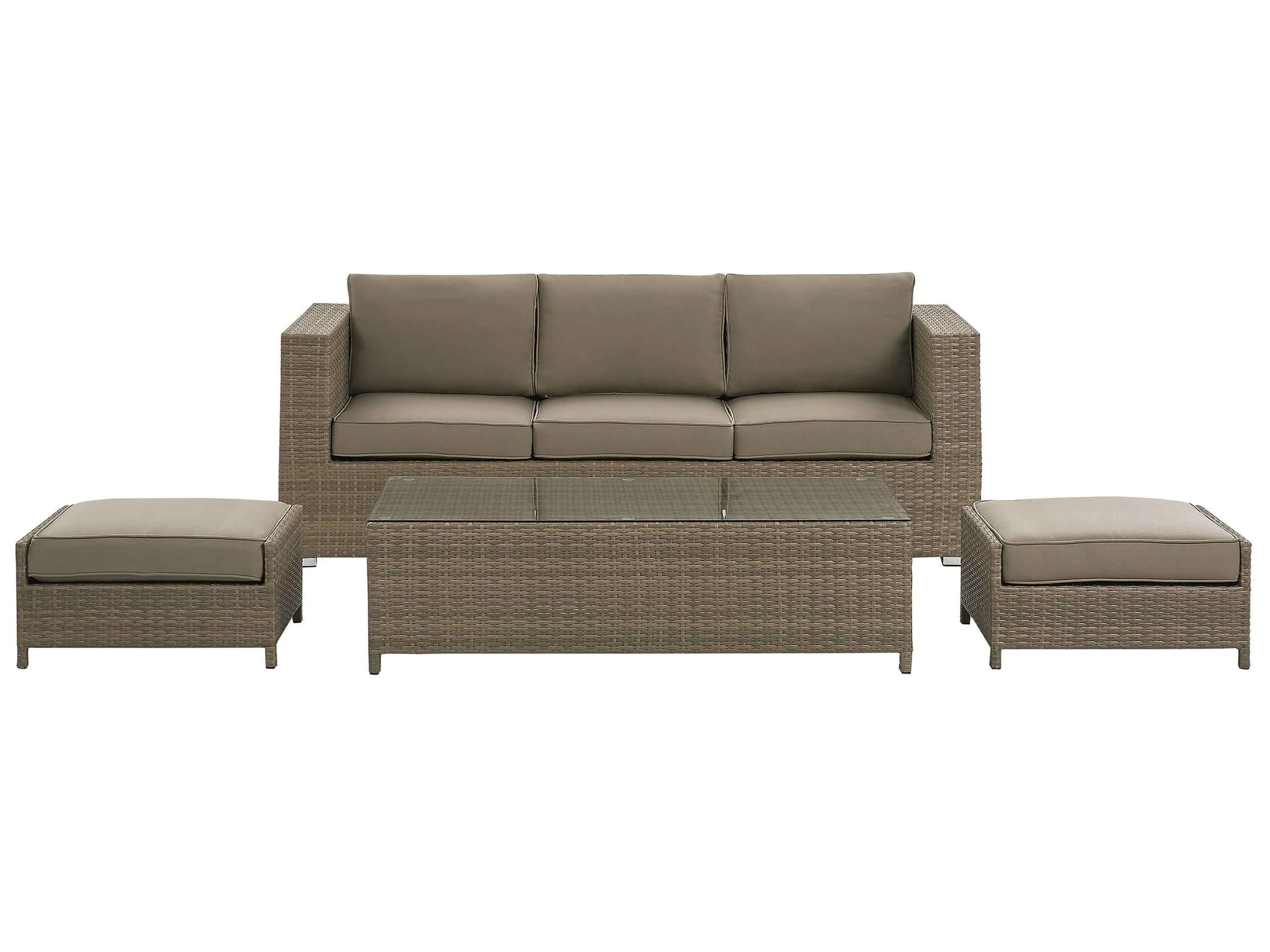 Conjunto de jardín con mesa 5 plazas BELLUNO Ratán sintético Marrón