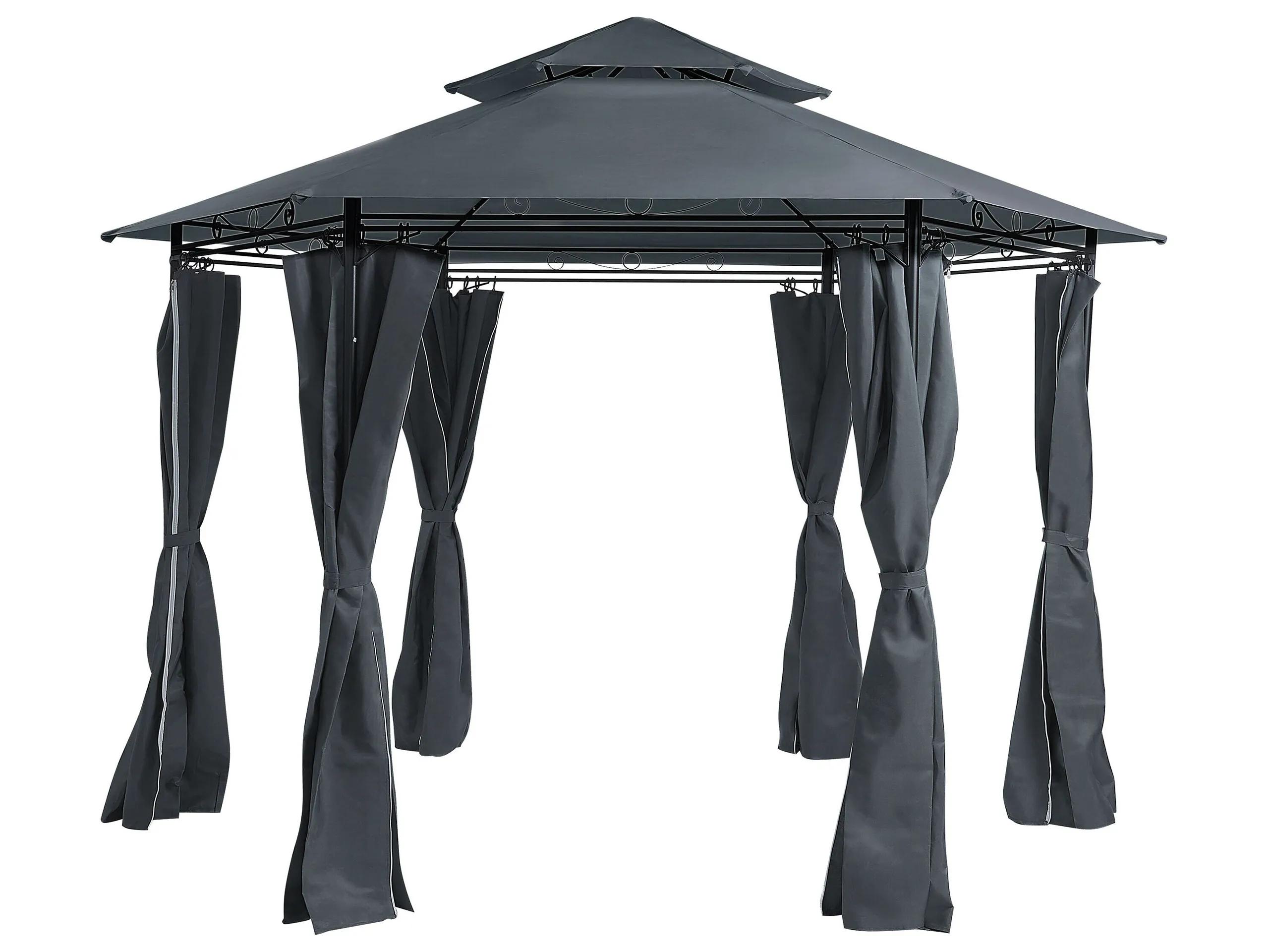 Gazebo PORTEL Metal 350 cm 350 cm Graphite Grey