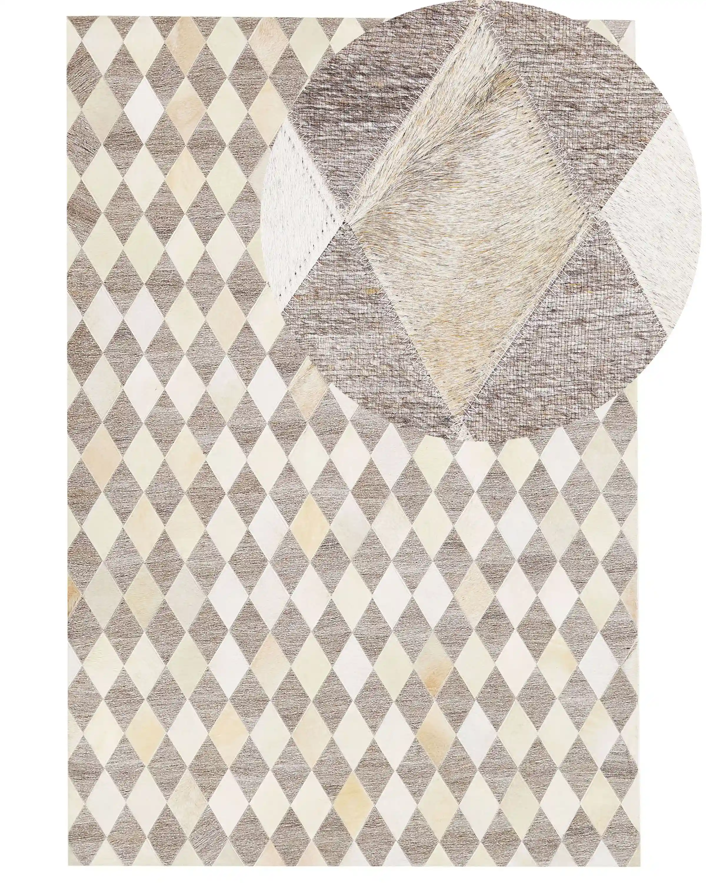 Rug SESLICE Beige 160 x 230 cm Leather