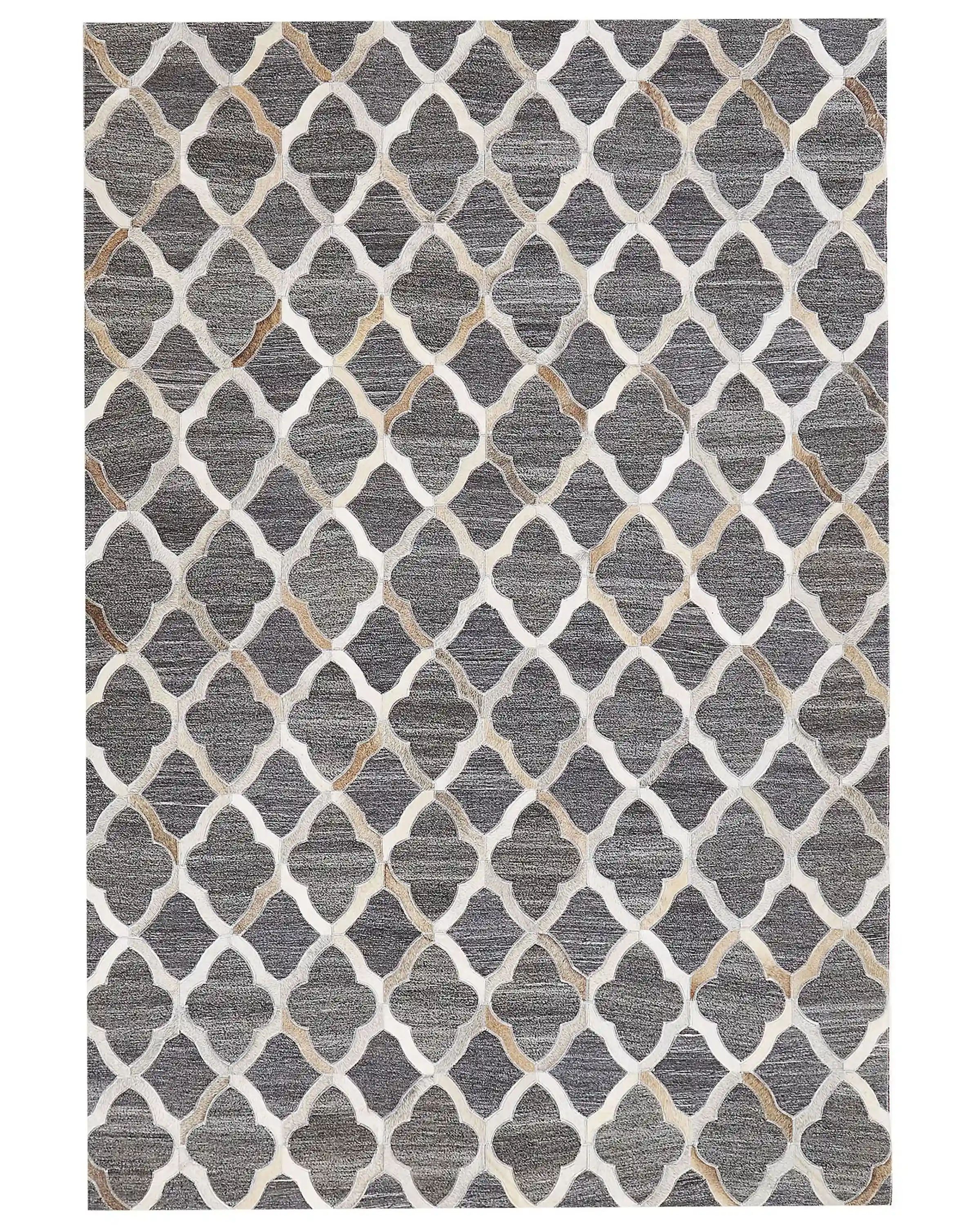 Rug ROLUNAY Dark Grey 160 x 230 cm Leather