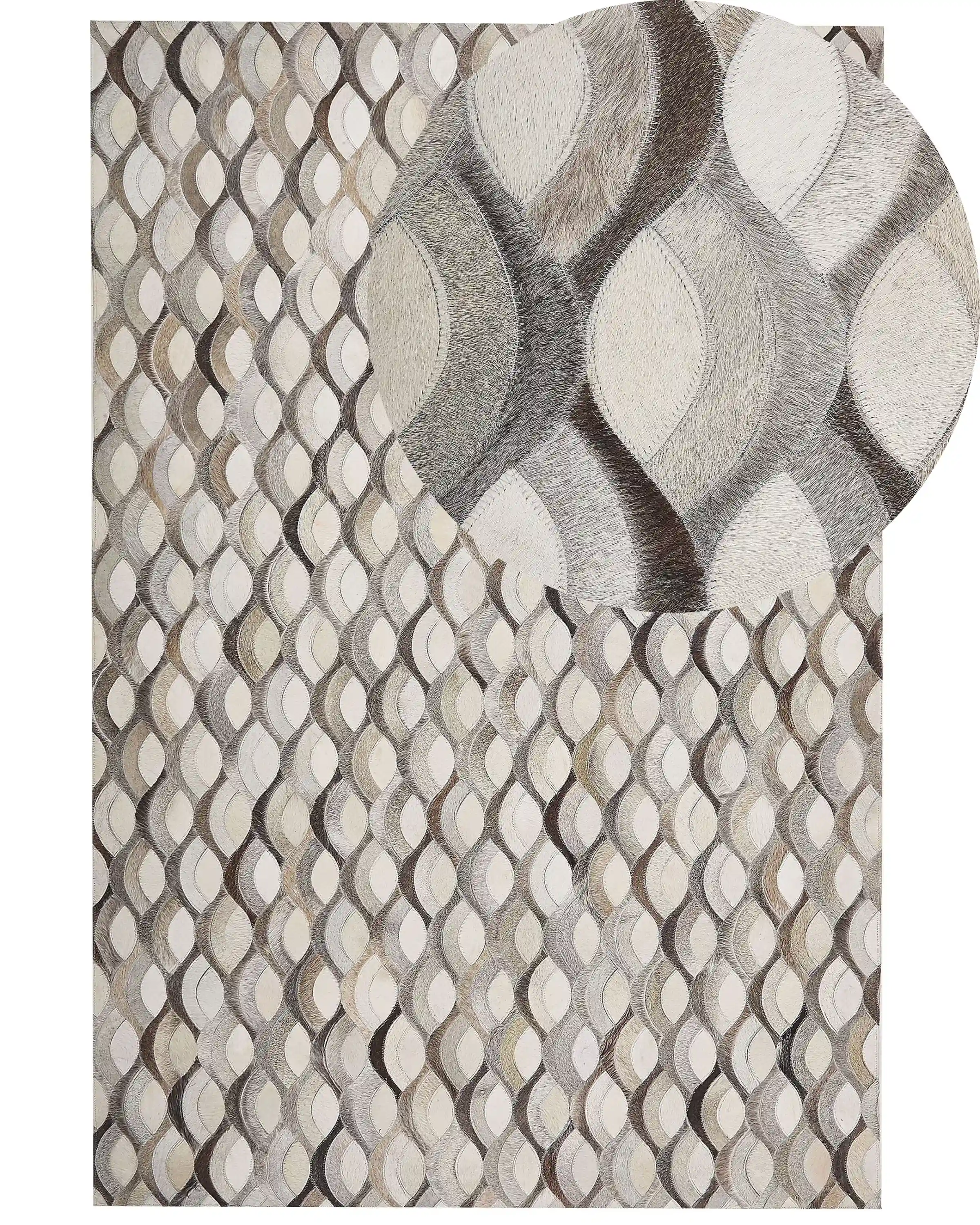 Rug KIRCA Beige 140 x 200 cm Leather