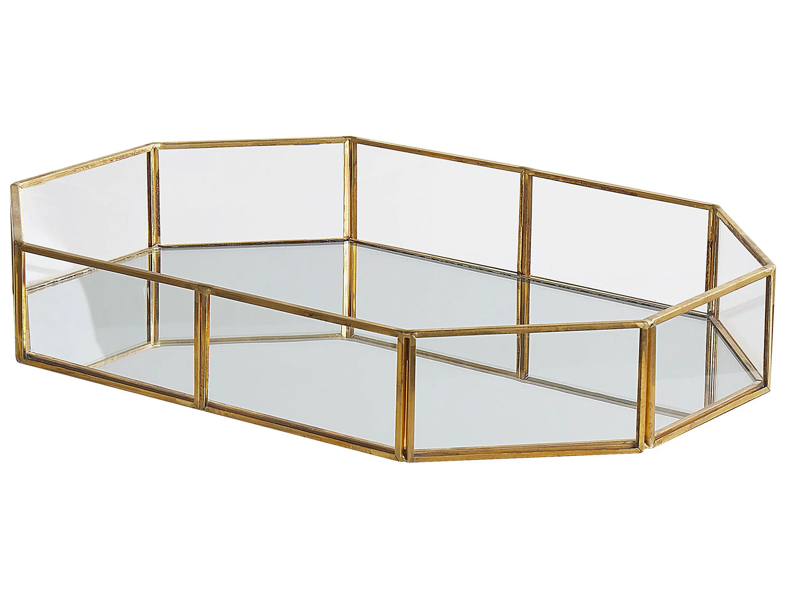 Decorative Tray CHABRIS Glass Gold