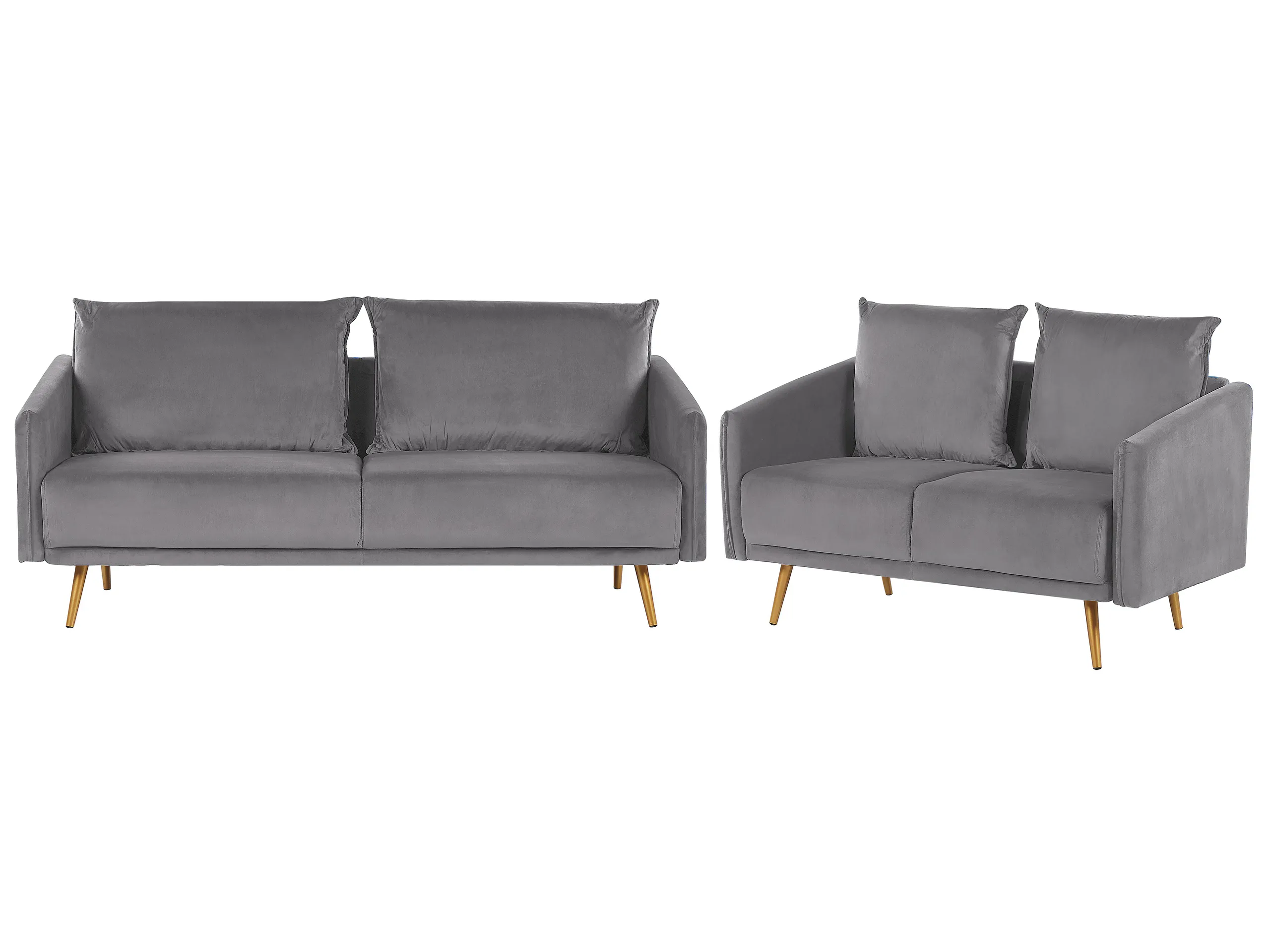 Conjunto de sala de estar 5 plazas MAURA Terciopelo Gris