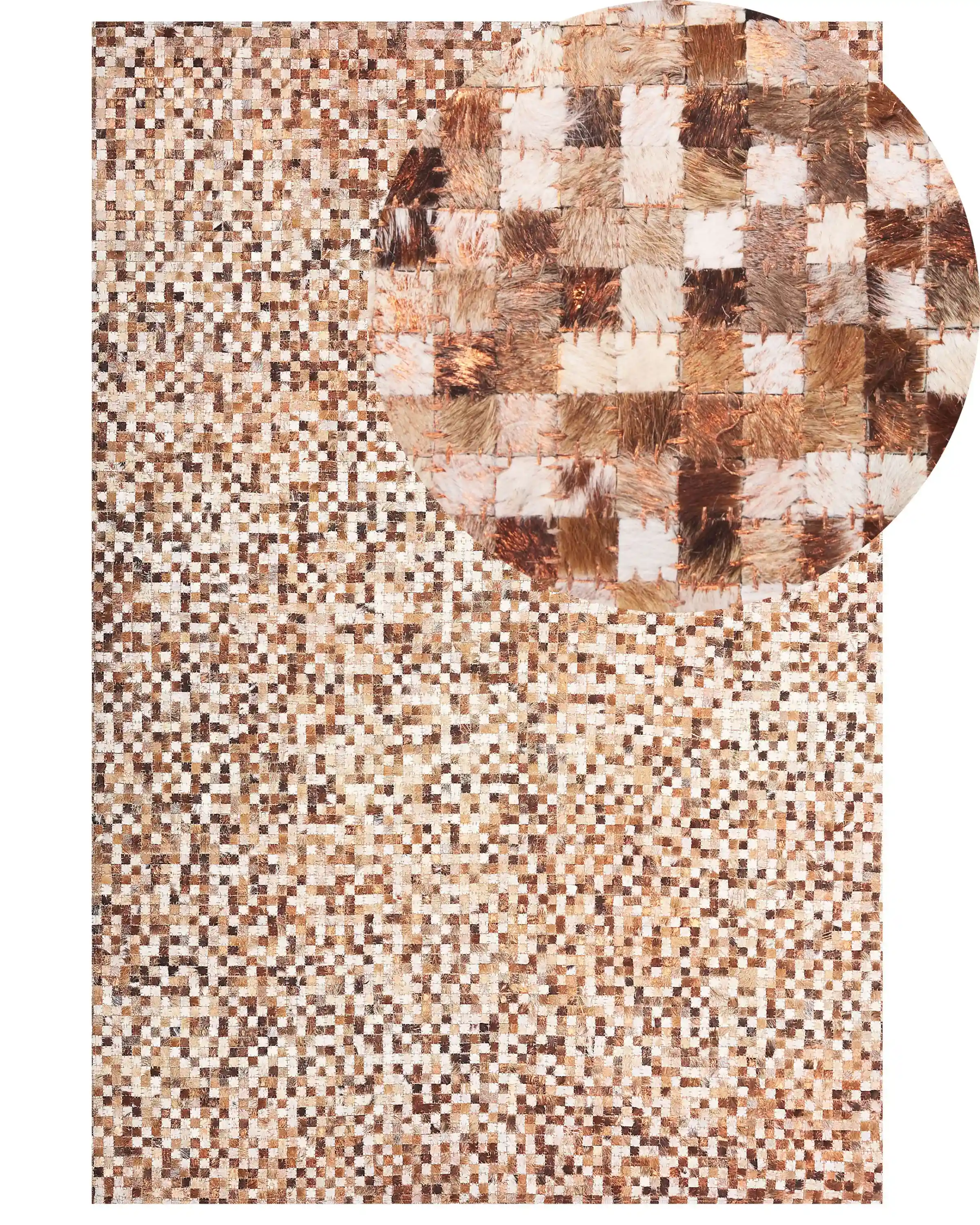 Rug TORUL Brown 160 x 230 cm Leather