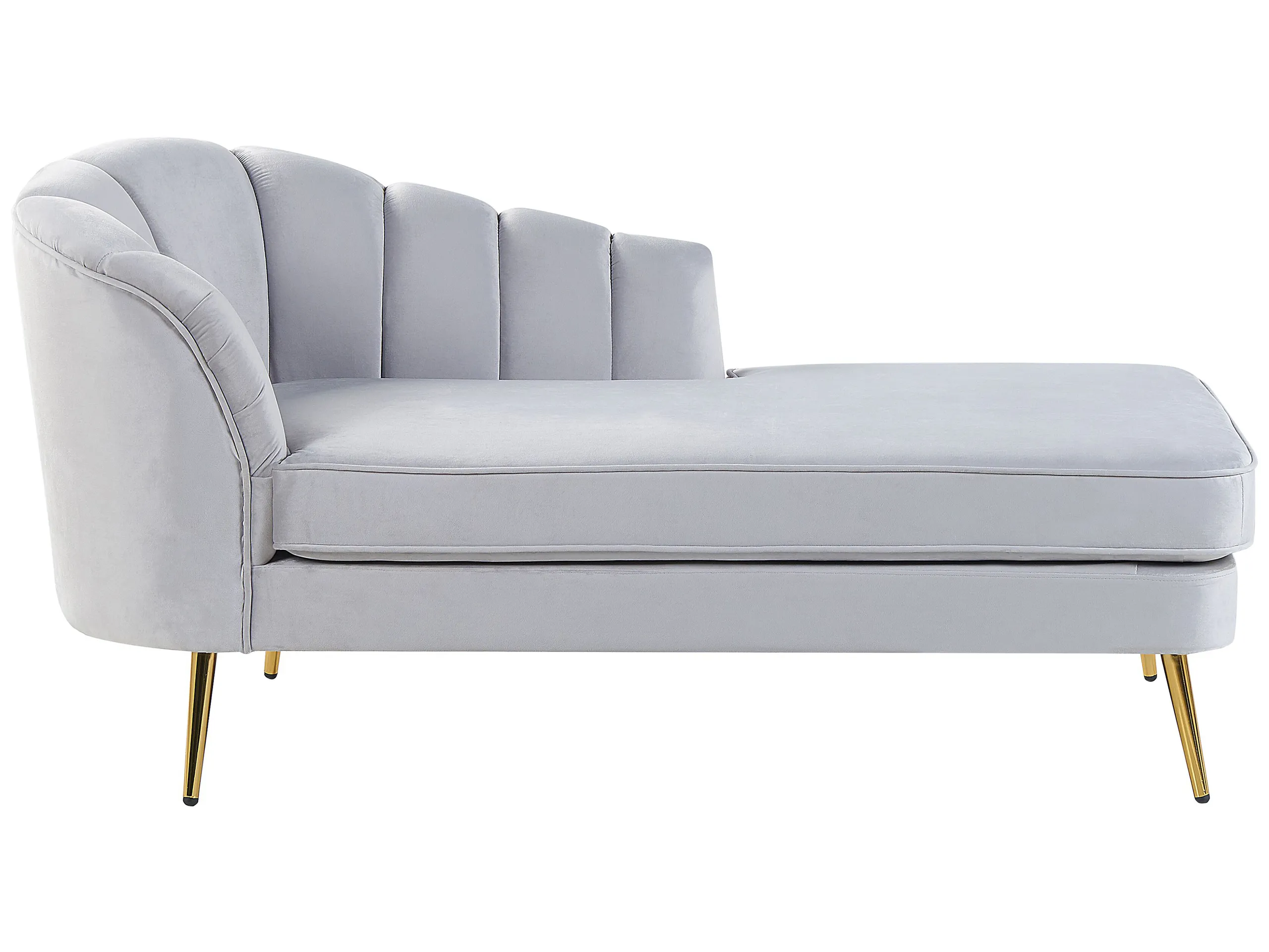 Left-Hand Chaise Longue ALLIER Velvet Light Grey