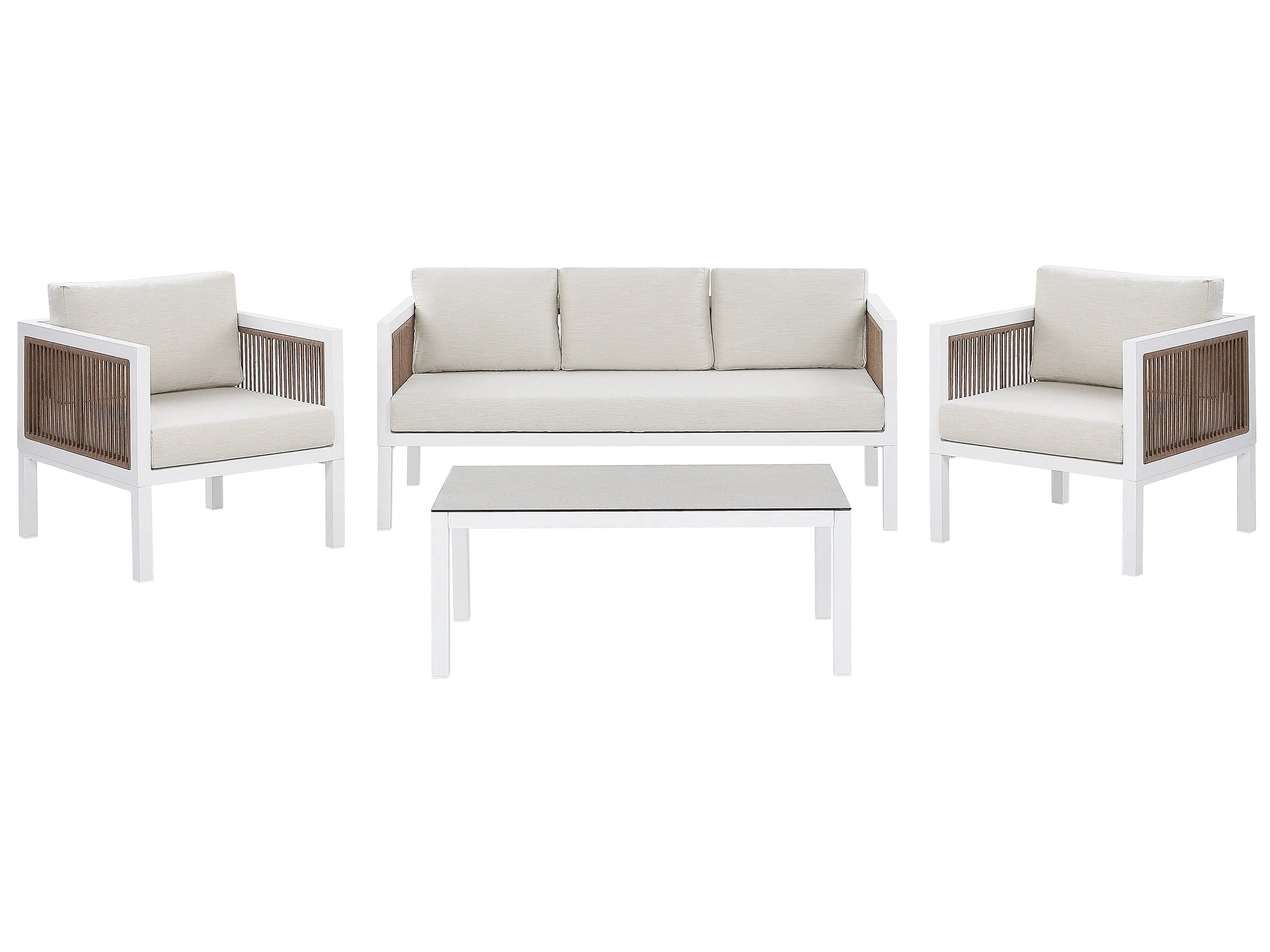 Conjunto de jardín con mesa 5 plazas BORELLO Metal Blanco