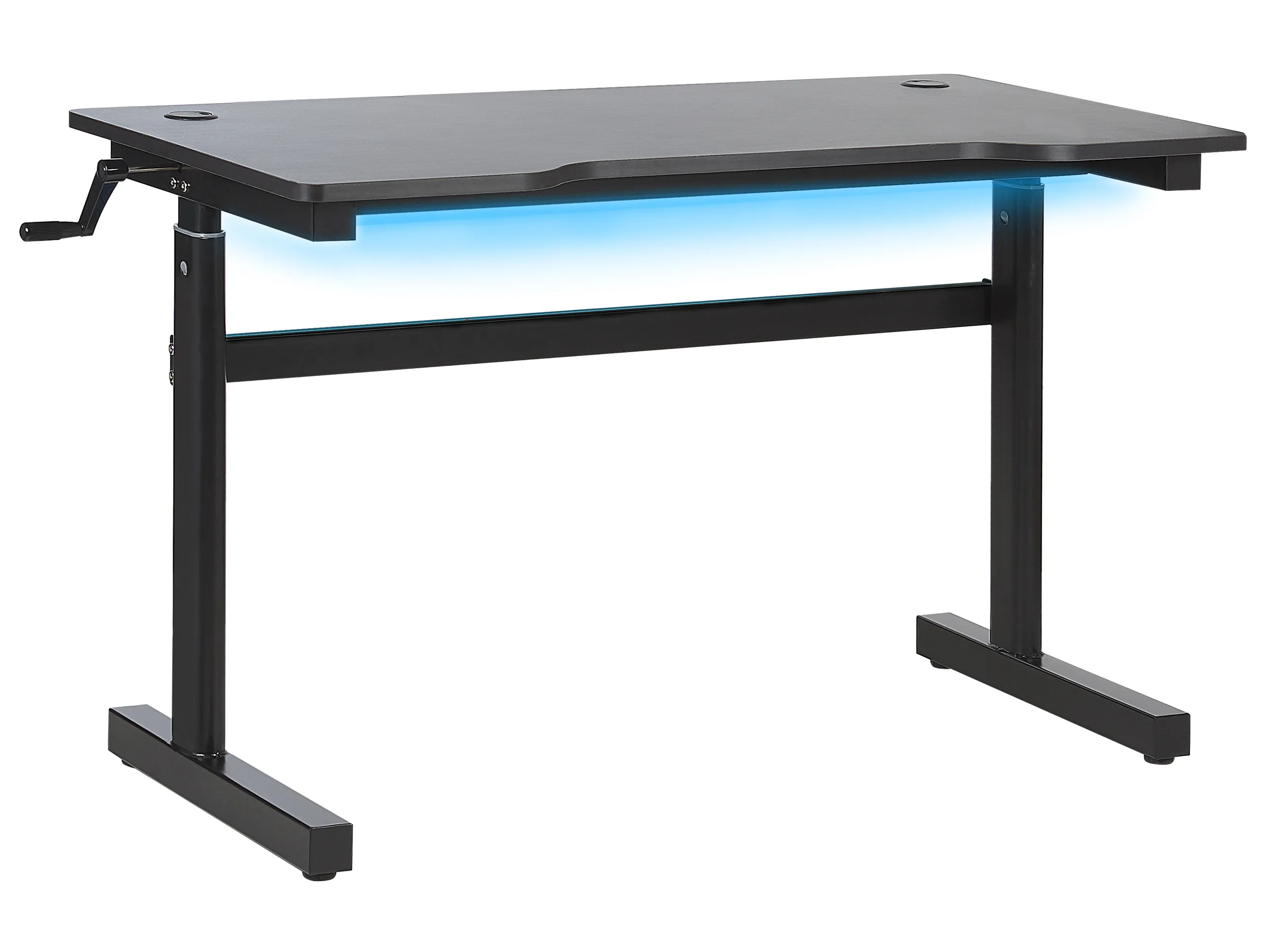 Escritorio gamer regulable manual DURBIN Negro 120 cm 60 cm LED RGB
