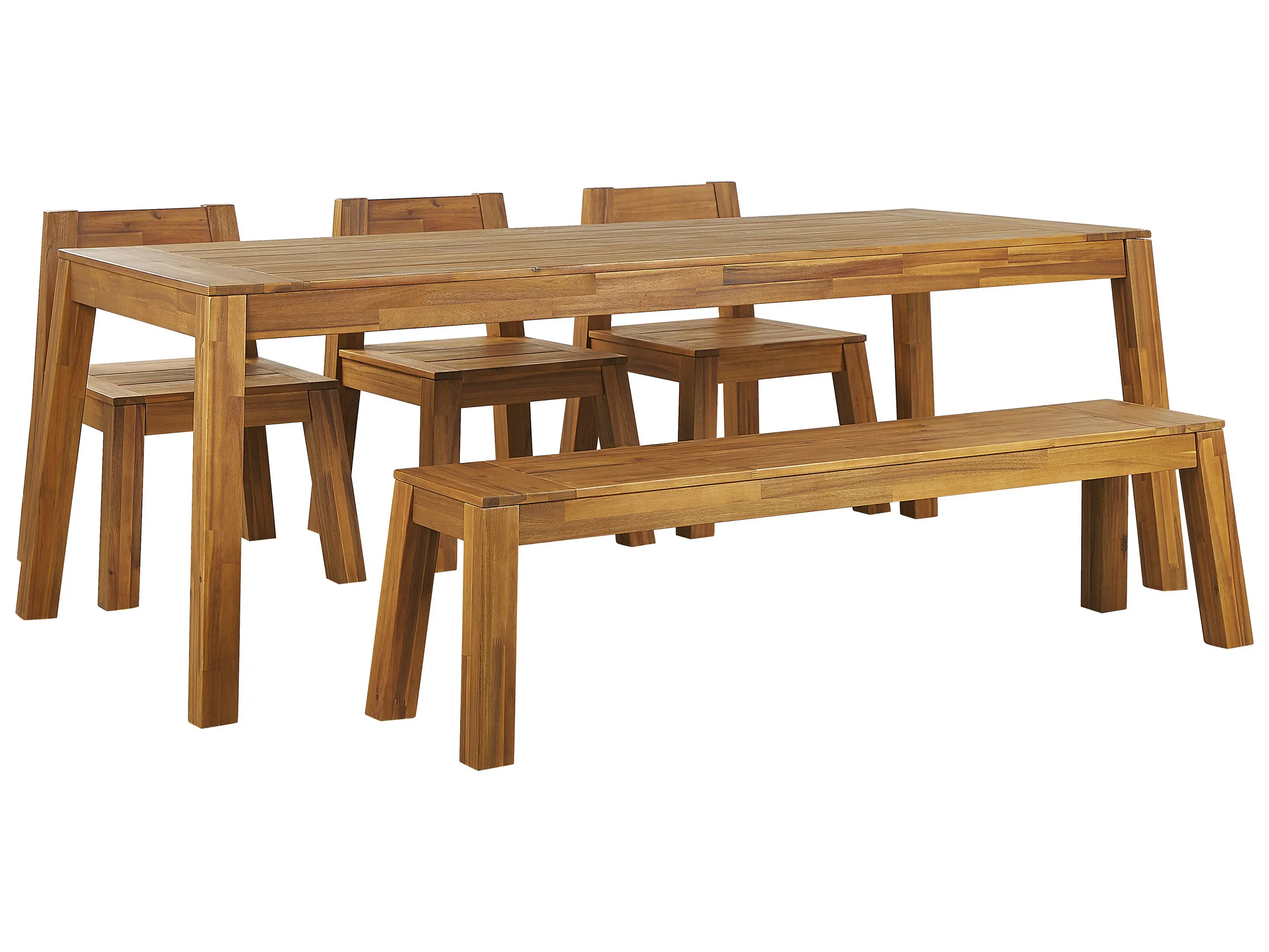 Conjunto de comedor exterior 6 plazas LIVORNO Madera de acacia Marrón